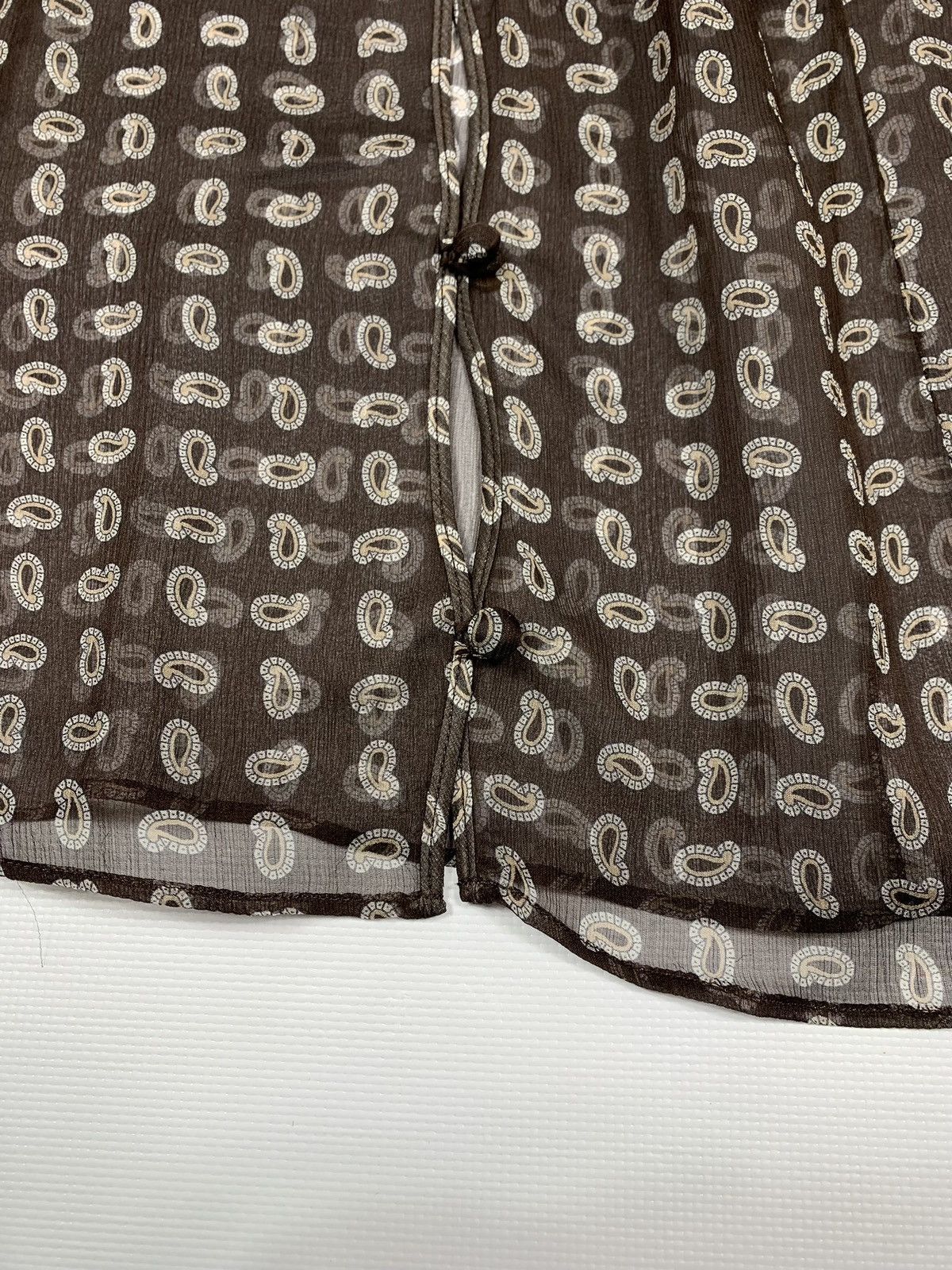Prada Prada Paisley Print Silk Chiffon Sheer Blouse Brown Size 44 Size S / US 4 / IT 40 - 20 Thumbnail