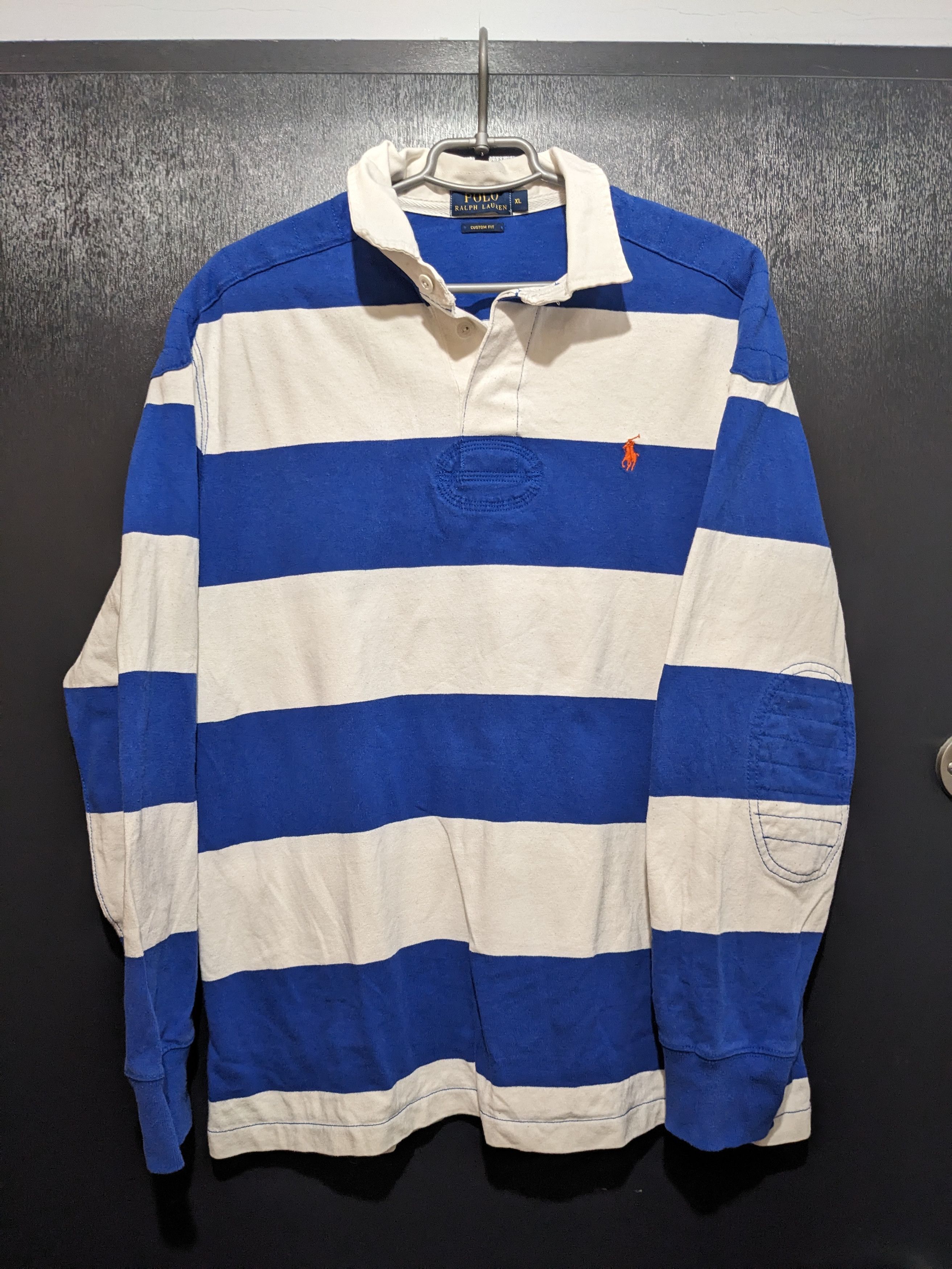 Polo Ralph Lauren Blue/White Striped Logo Long Sleeve Shirt XL Ralph Lauren