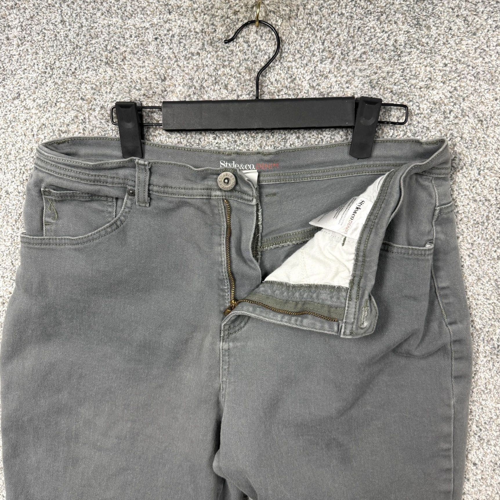 Vintage Style&co. DENIM Jeans Women 12 Gray High-Rise Tummy Control 5-Pocket Design Tapered Leg 29 in Inseam Size 34" / US 12 / IT 48 - 6 Thumbnail