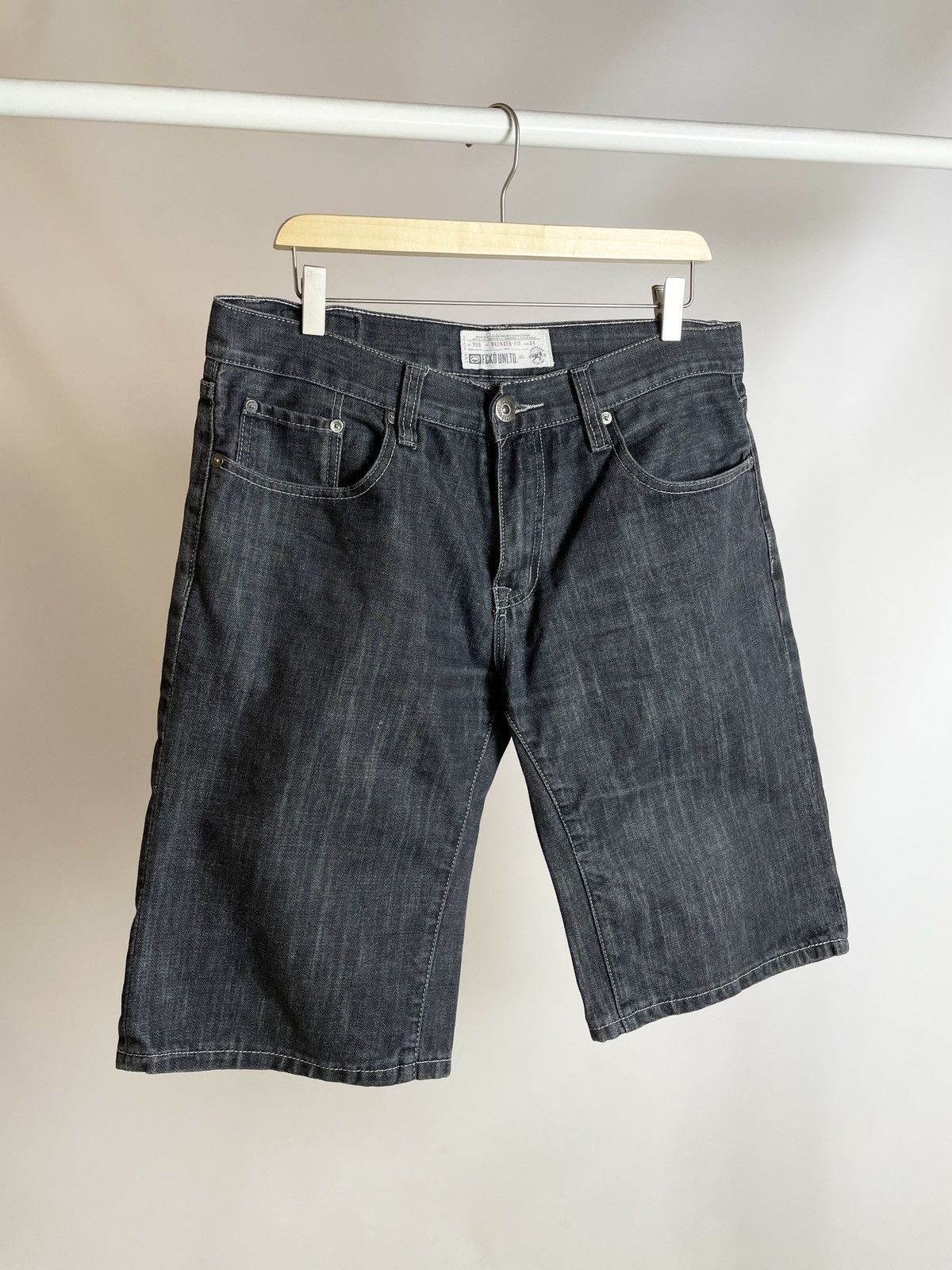 Ecko Unltd. × Fubu × JNCO RARE 🕶️ Marc Ecko Unltd black Jeans Shorts denim jorts Size US 34 / EU 50 - 1 Thumbnail