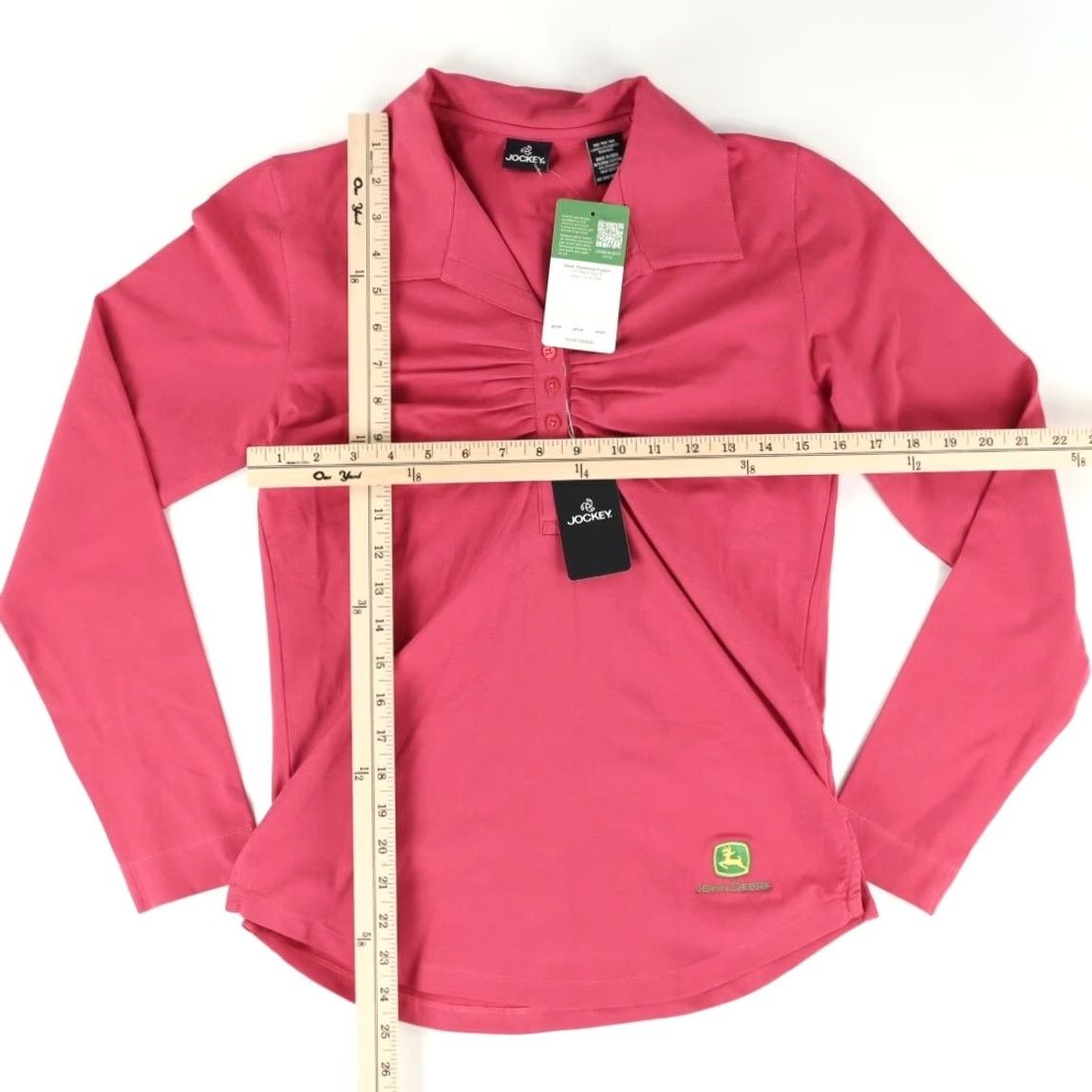 Jockey Jockey Shirt Magenta Women M John Deere Jersey w Ruching Solid Stretch Slim fit Size M / US 6-8 / IT 42-44 - 3 Thumbnail
