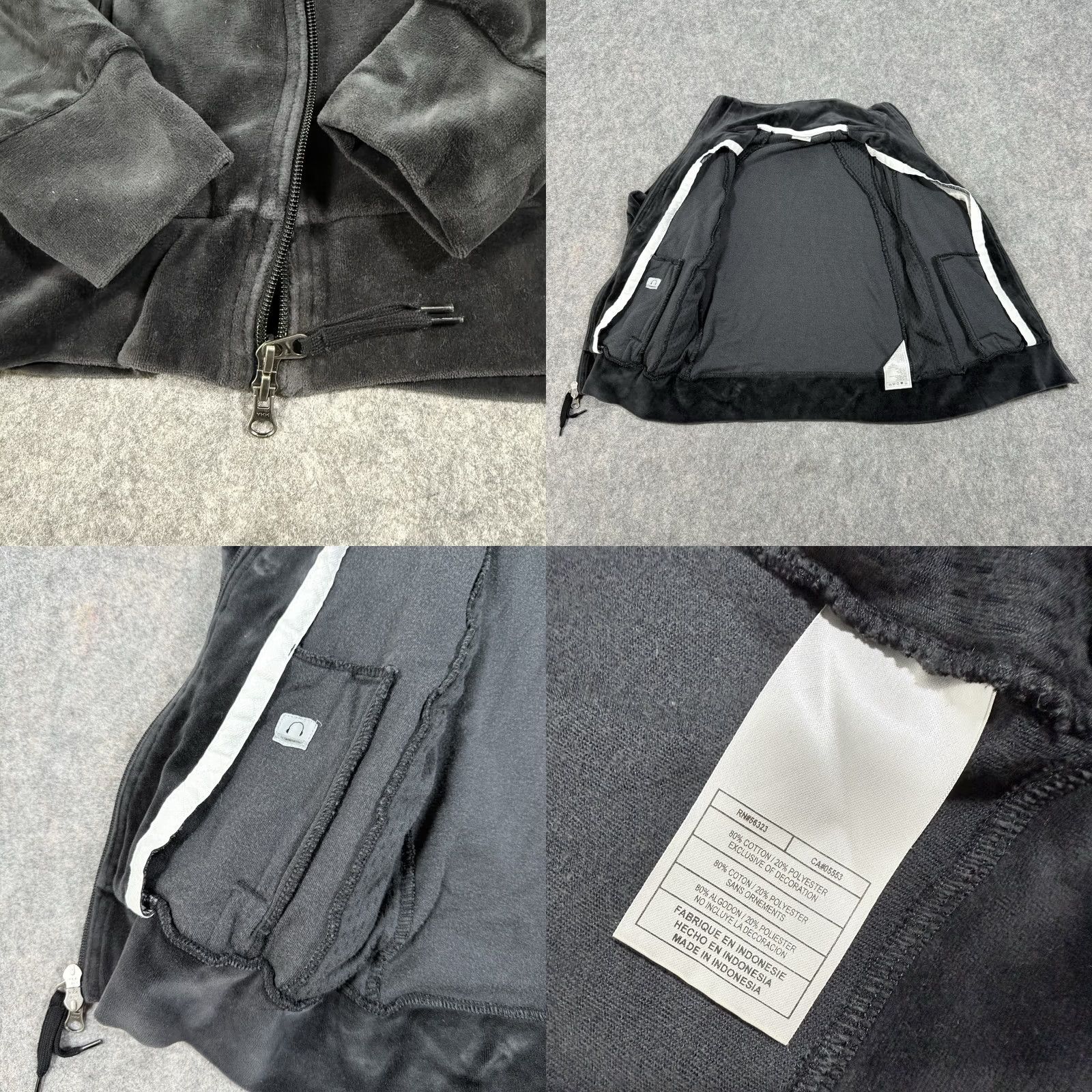 Nike Nike Sportswear Track Jacket Women's Small Gray Velour Velvet Full Zip Jacket Velour Velveteen 90s Athleisure Classic College Womens Size S / US 4 / IT 40 - 10 Thumbnail