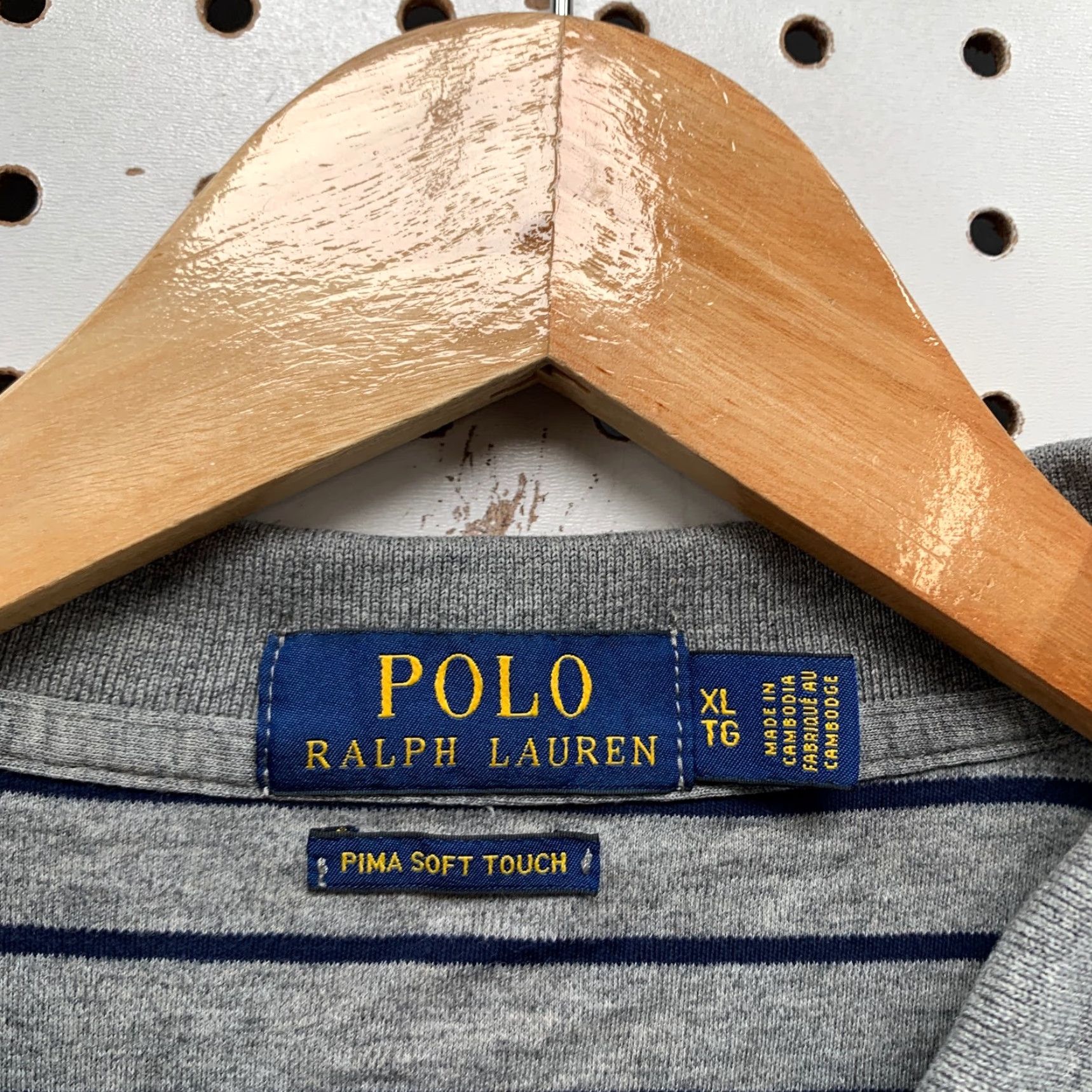 Polo Ralph Lauren Polo Ralph Lauren Collared Shirt Gray Black Striped Pony Pima Mens XL 25X27.5 Size US XL / EU 56 / 4 - 6 Thumbnail