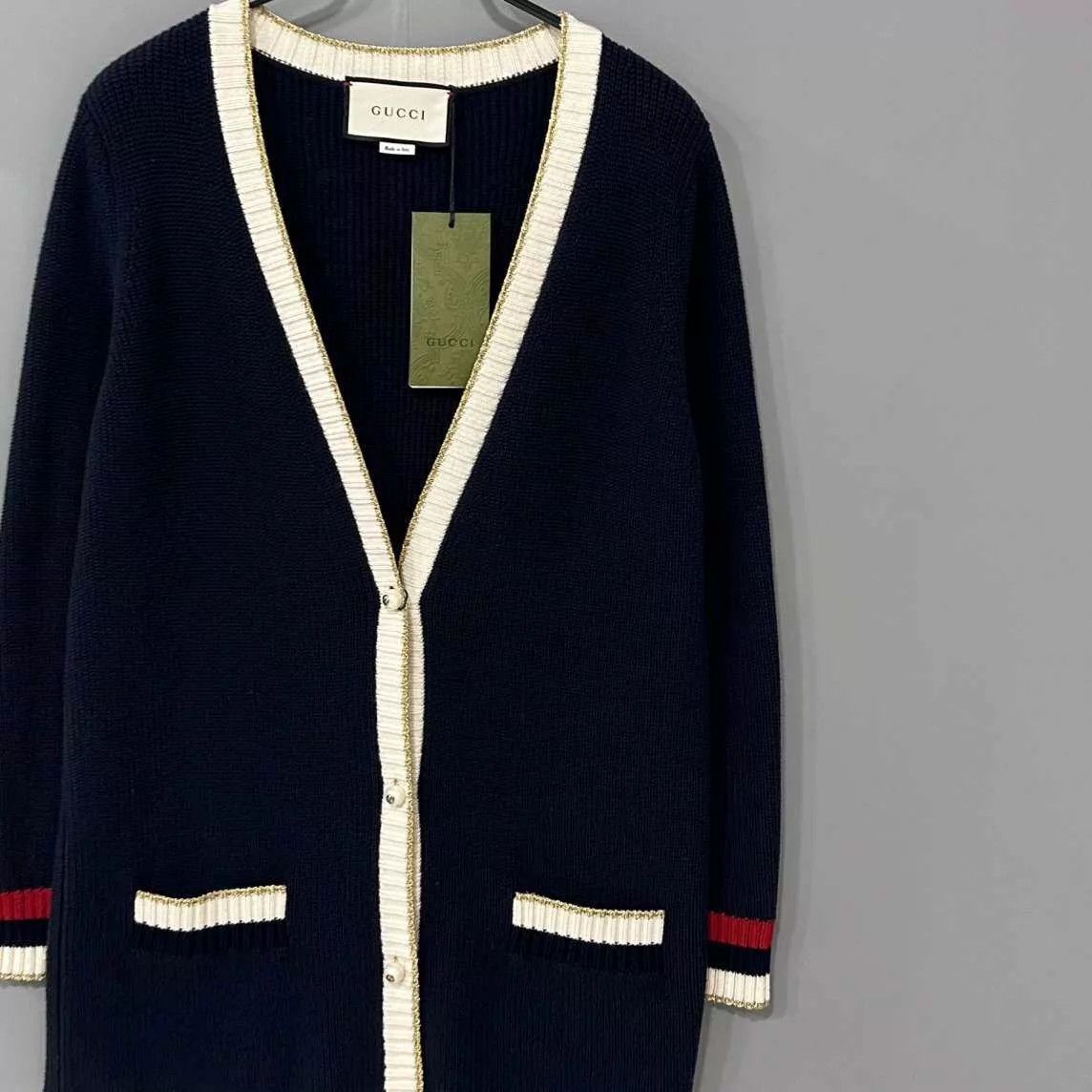 Gucci GUCCI gold thread pearl buttons cardigan women's S Size S / US 4 / IT 40 - 2 Thumbnail