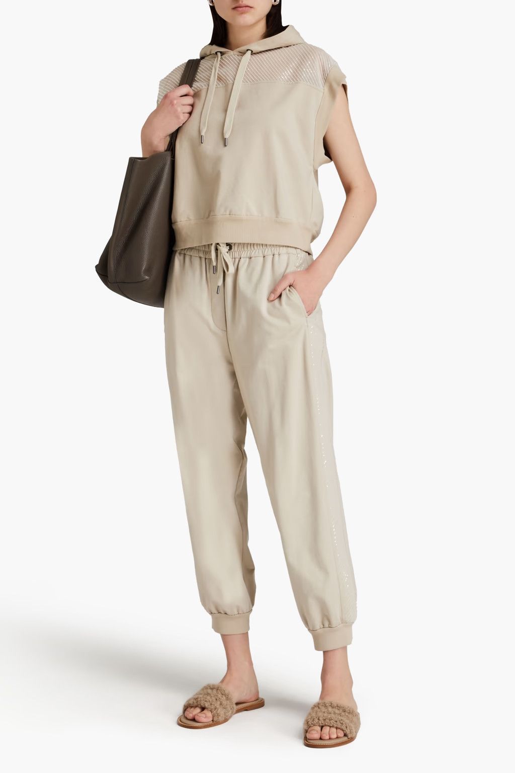 Brunello Cucinelli o1y0825 Hooded Sweatshirt in Beige Size XS / US 0-2 / IT 36-38 - 2 Thumbnail