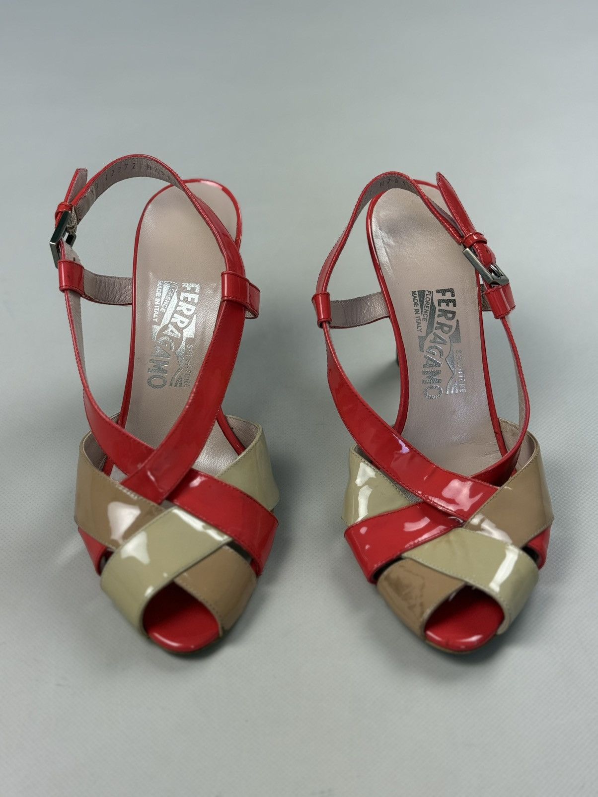 Salvatore Ferragamo Salvatore Ferragamo Ladies Leather Strappy Heels Shoes Size US 7.5 / IT 37.5 - 5 Thumbnail
