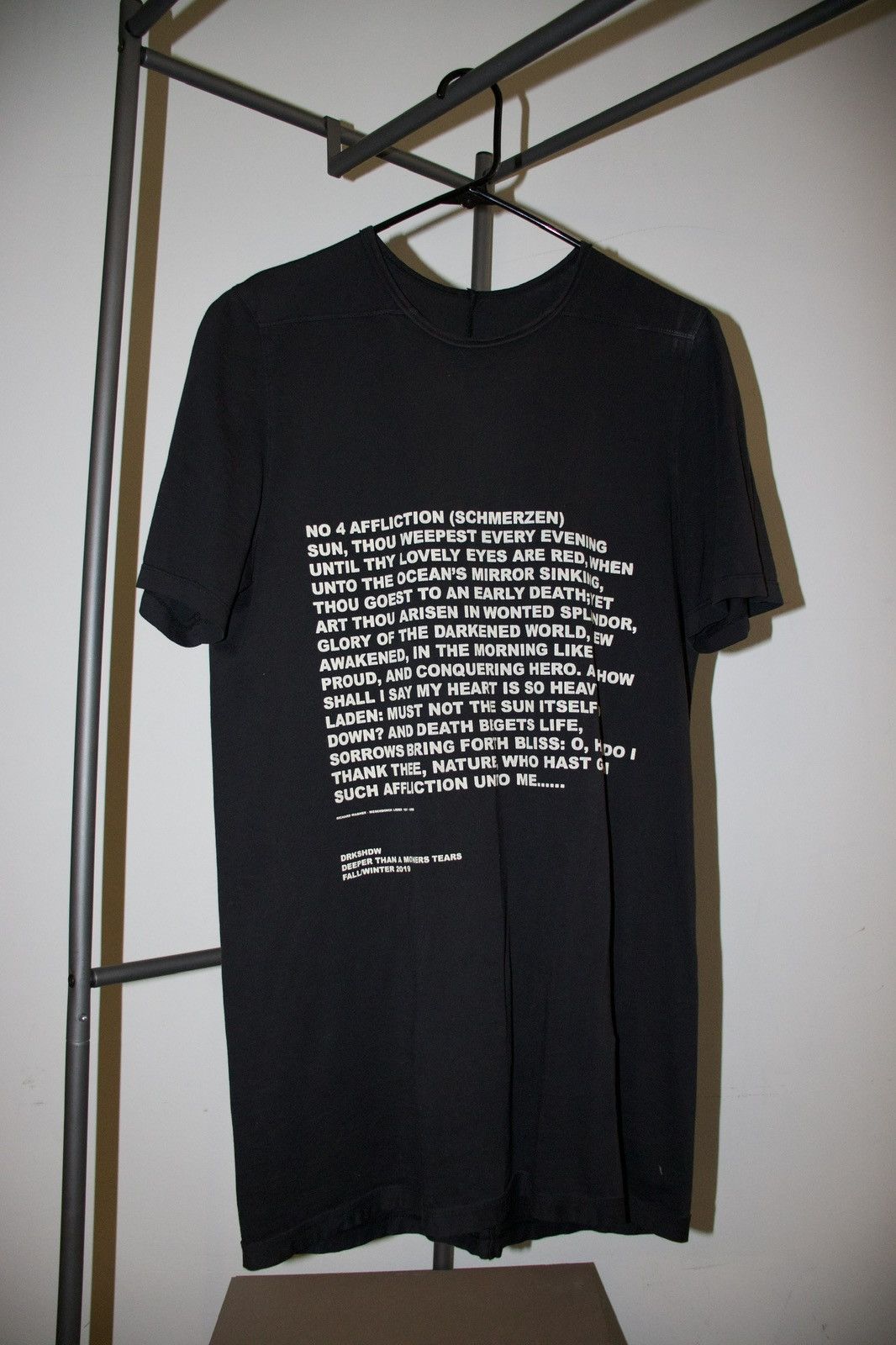 Rick Owens × Rick Owens Drkshdw RICK OWENS DRKSHDW FW19 "DEEPER THAN A MOTHERS TEARS" TSHIRT Size US S / EU 44-46 / 1 - 1 Thumbnail