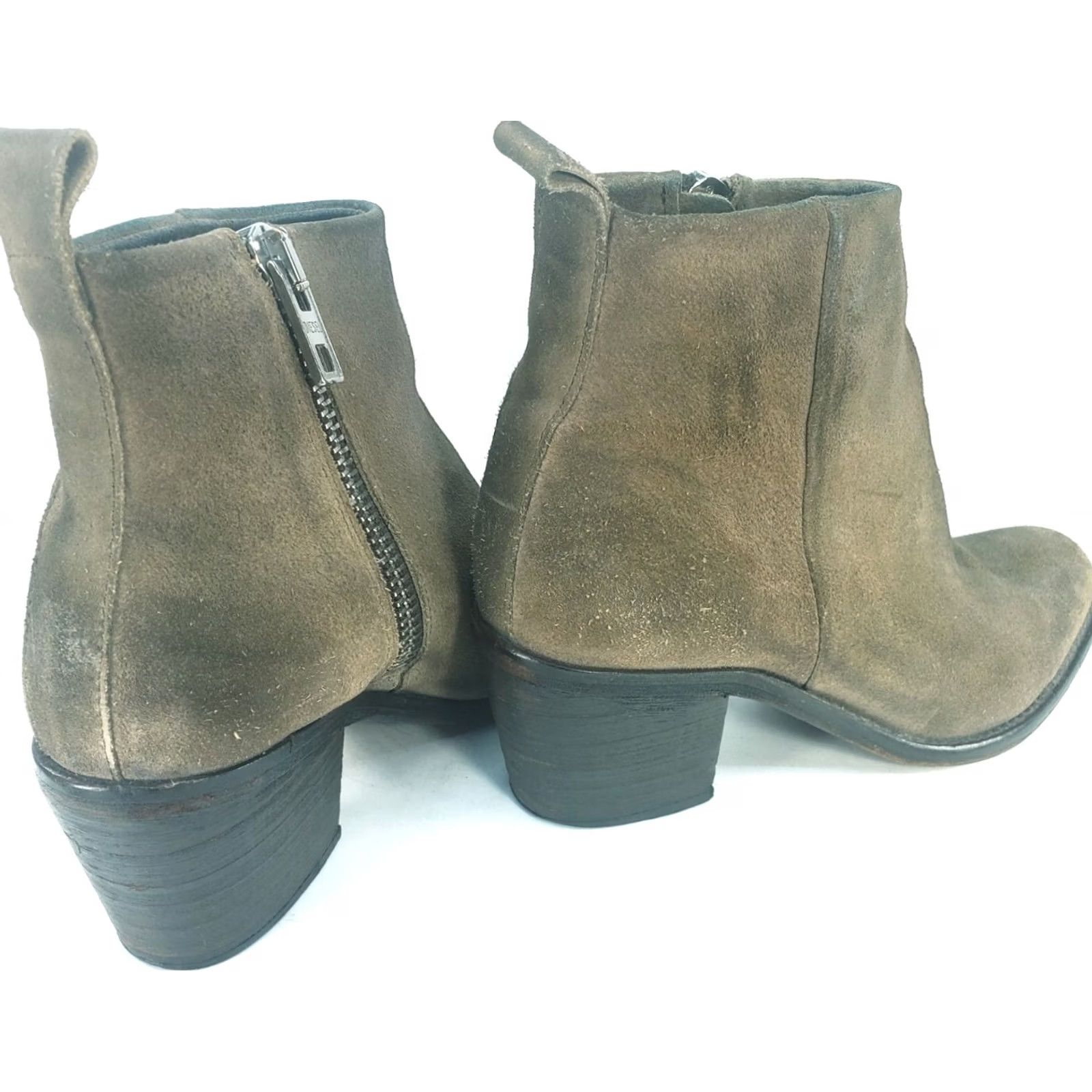 Diesel Diesel Pinky Women 8 39 Taupe Brown Suede Distressed Chelsea Side Zip Ankle Bootie Woman Boots Size US 8 / IT 38 - 4 Thumbnail
