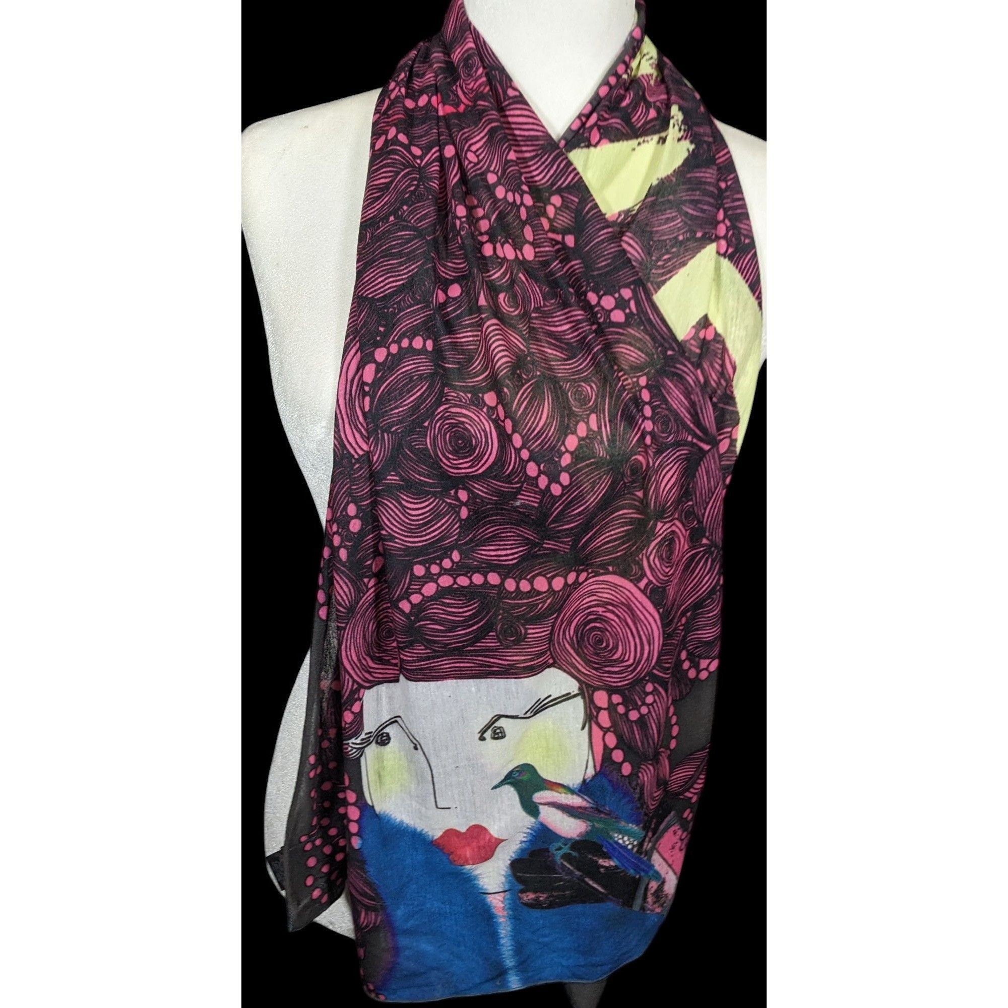 Other Unique Custoline Women's Portrait Art Scarf Size ONE SIZE - 1 Thumbnail