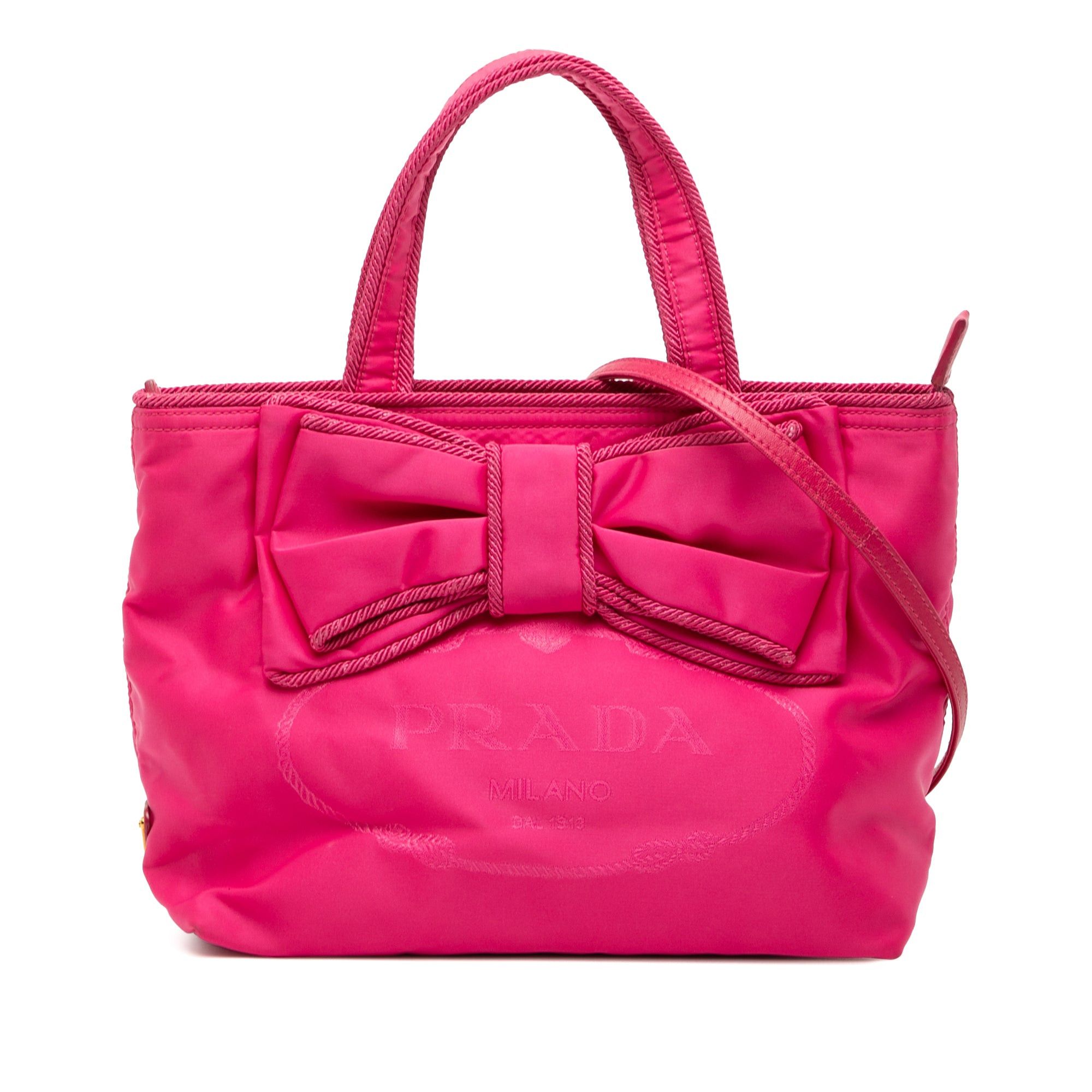 Prada Tessuto Canapa Logo Bow Satchel Size ONE SIZE - 1 Thumbnail