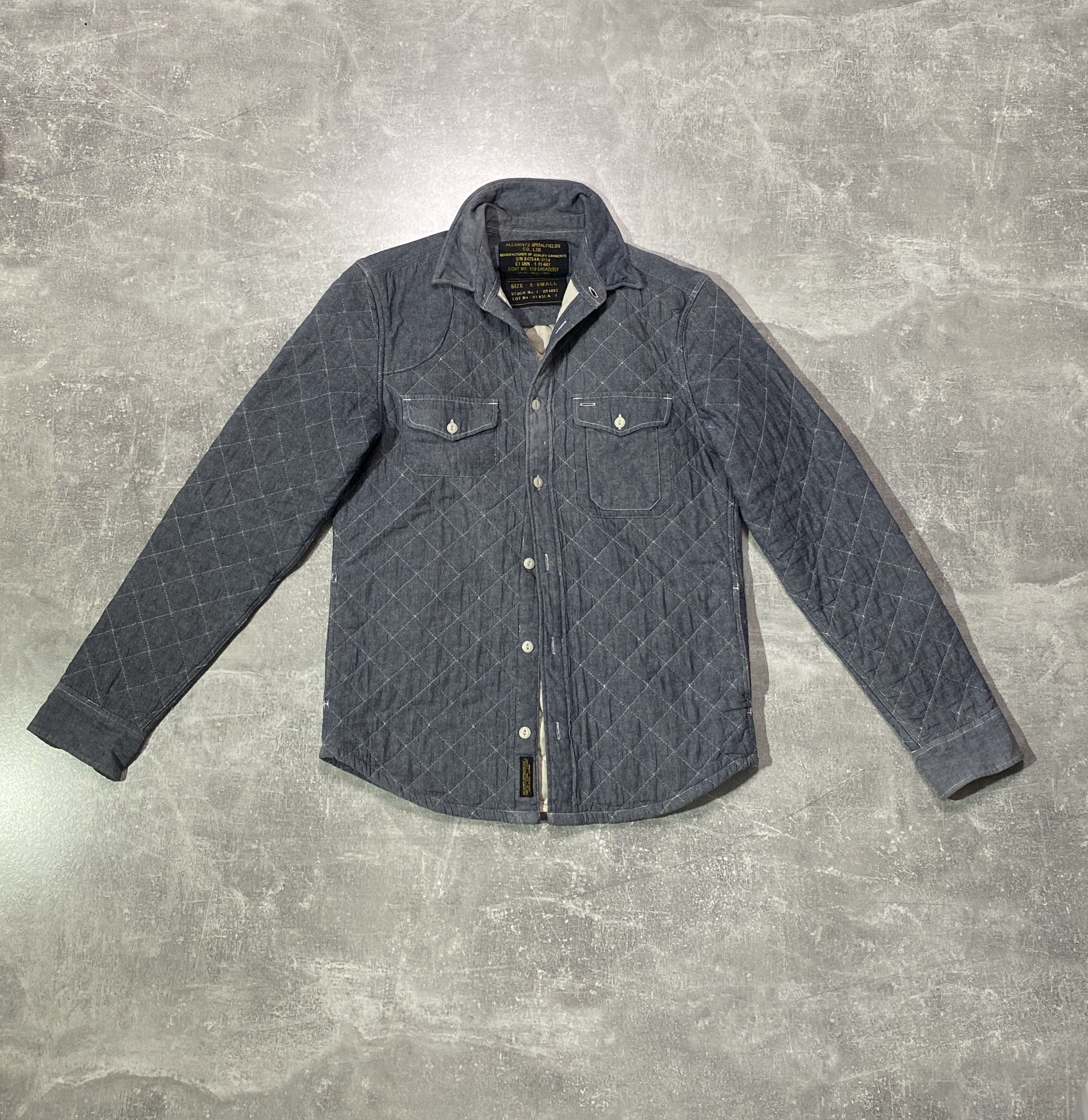 Allsaints Vintage Y2K Allsaints Sun Faded Denim Overshirt Size US S / EU 44-46 / 1 - 2 Thumbnail