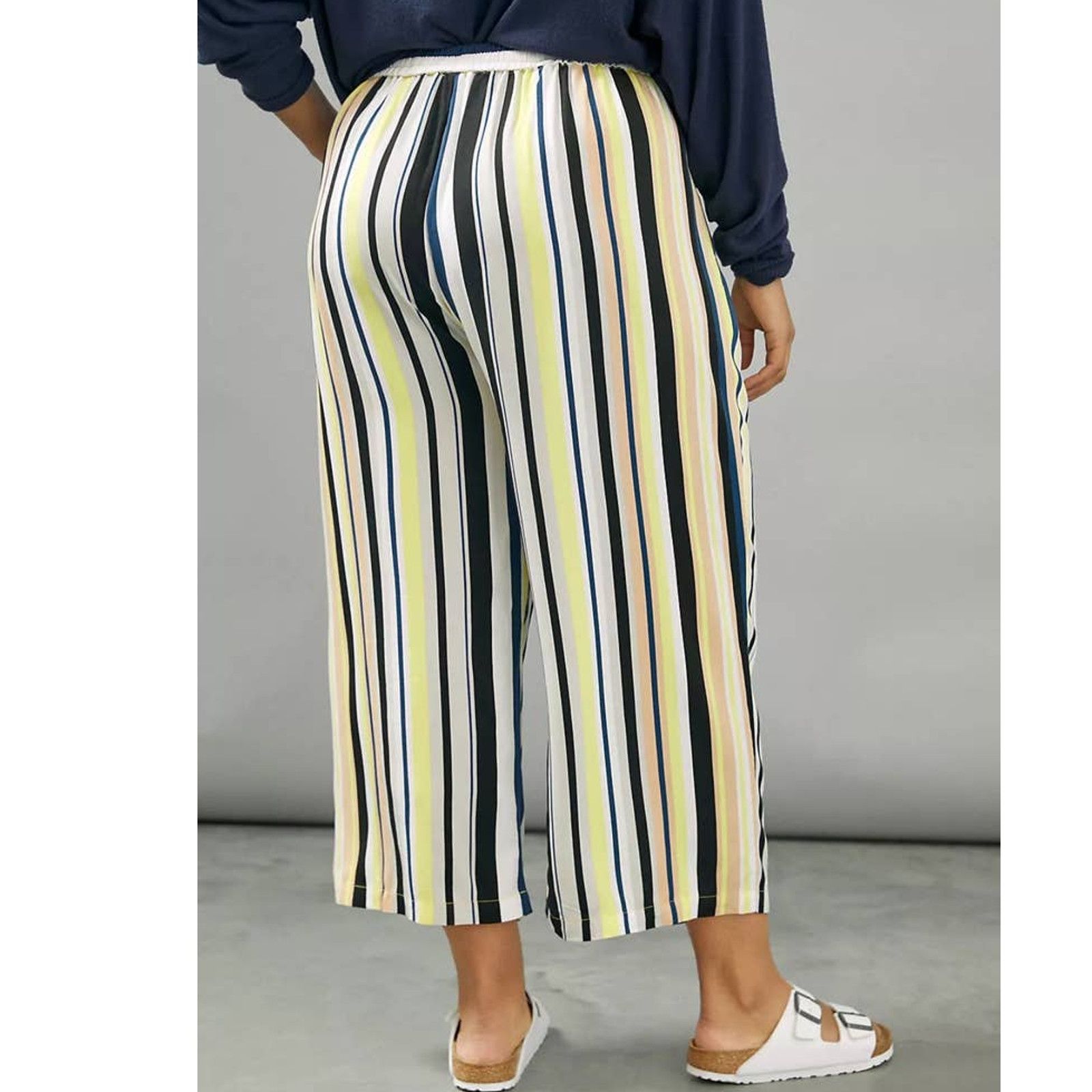 Anthropologie New Peter Som Theodora Wide-Leg Pants $158 PLUS 1X Striped Size 40" / US 18 - 4 Thumbnail