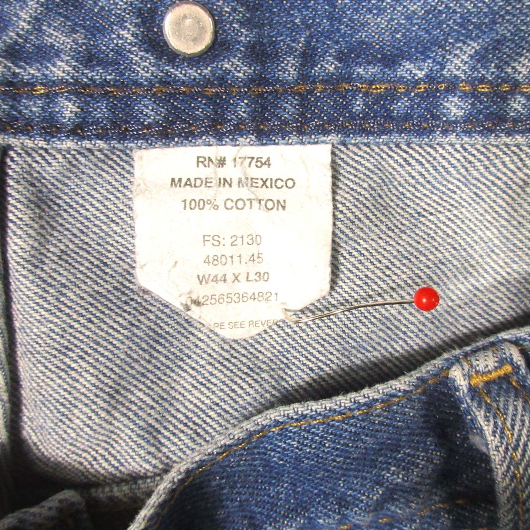 Vintage Key Carpenter Jeans Mens 42x30 Med Wash Denim Straight Leg 5-Pocket Workwear Casual Size US 42 / EU 58 - 3 Thumbnail