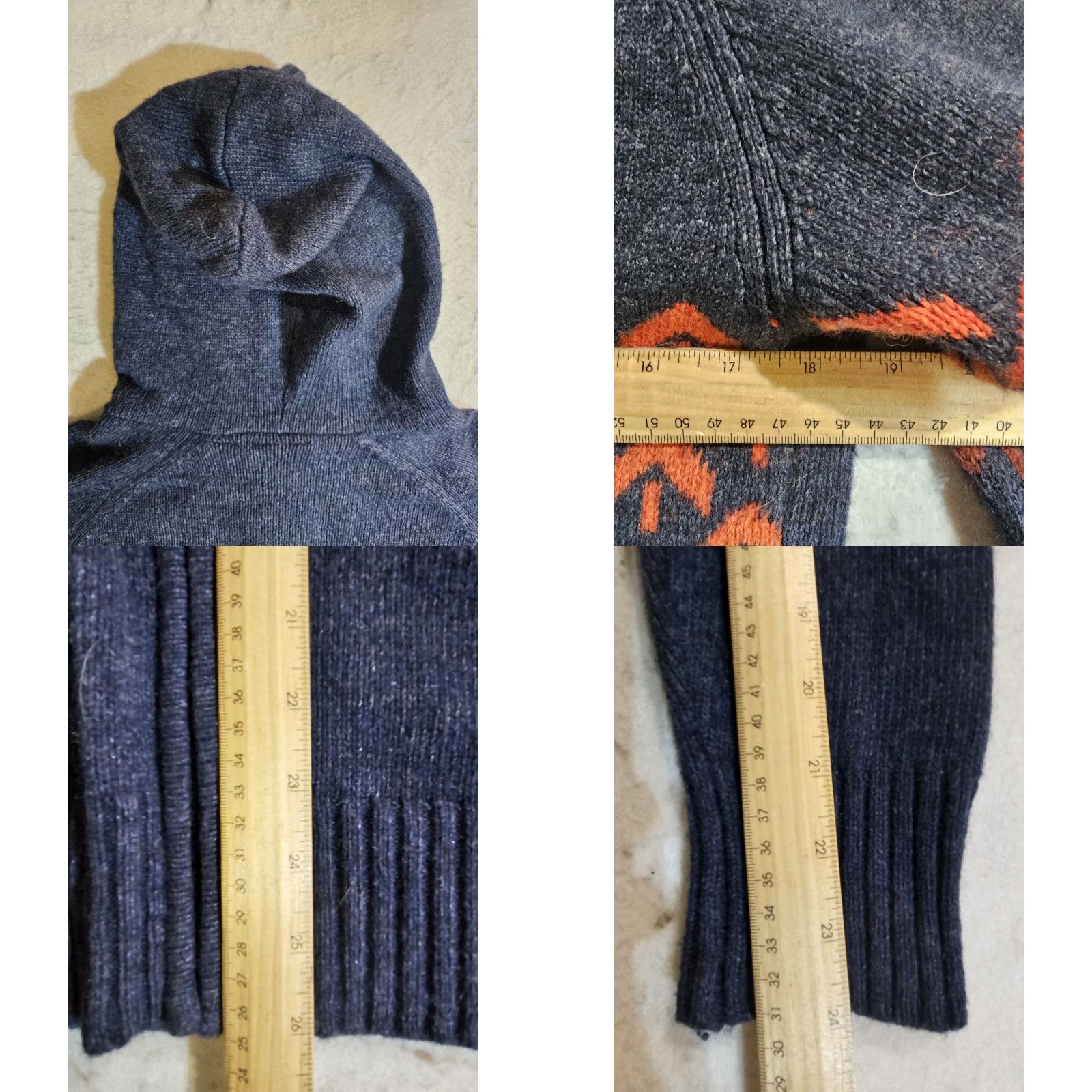 Merrell Merrell Classic Wool Blend Hooded Full Zip Sweater Womens Sz Medium Blue/Orange Size M / US 6-8 / IT 42-44 - 9 Thumbnail