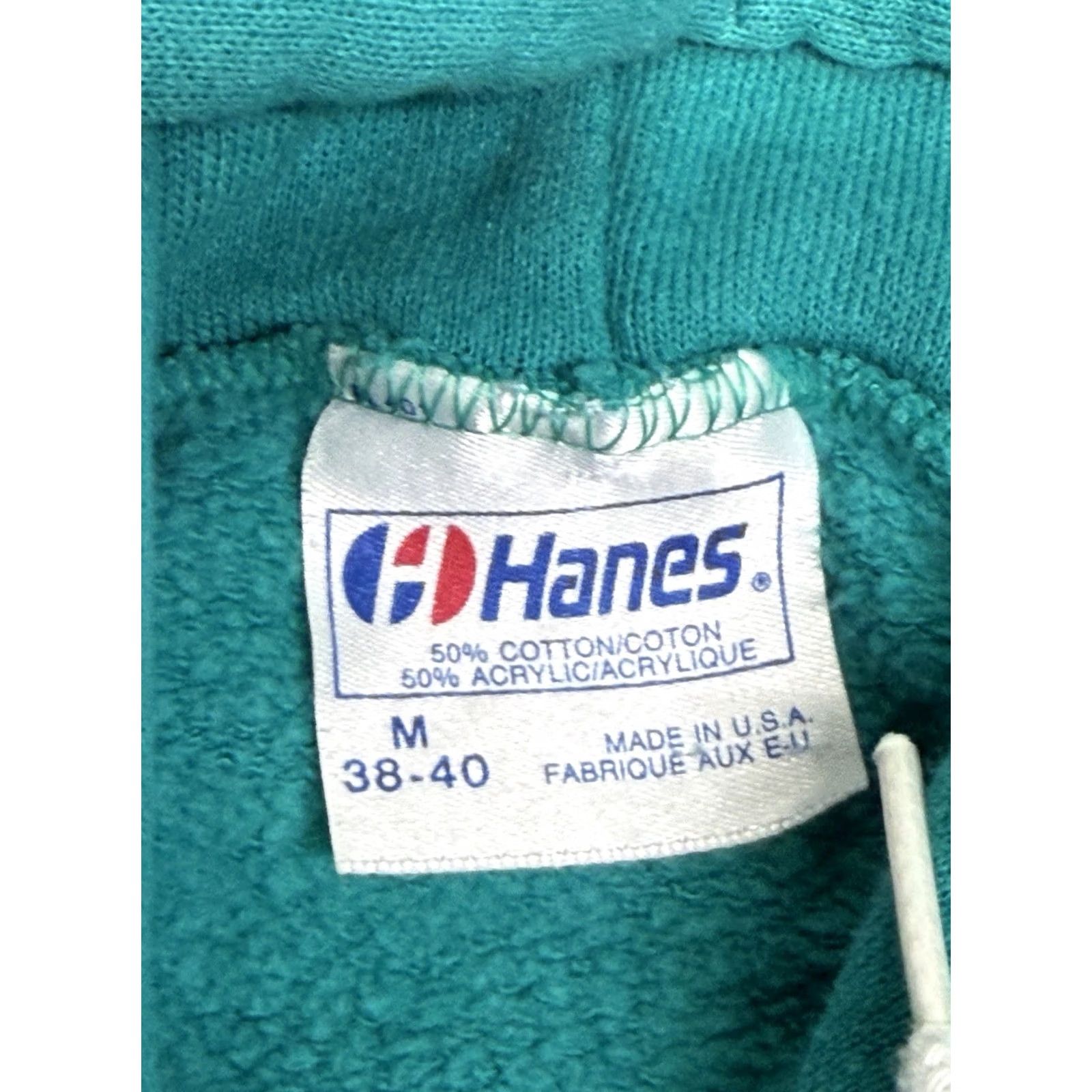Hanes VINTAGE Hanes Beach Club Sweatshirt Hoodie Mens Unisex Adults Size M Green 80s Puff Print Retro Logo Graphic Print College Grunge Americana USA Size US M / EU 48-50 / 2 - 5 Thumbnail