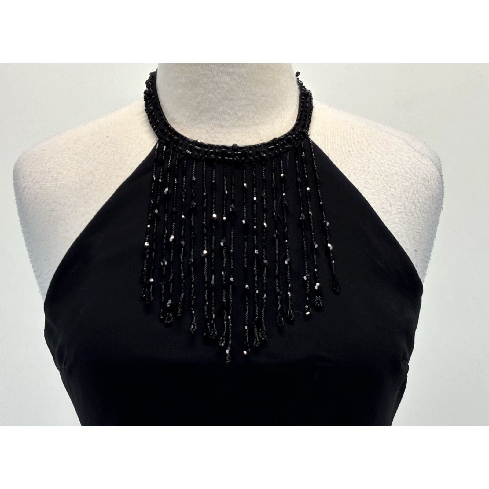 Evan Picone VINTAGE Evan Picone Beaded Neck Cocktail Dress Womens 6 Black Party 90s Glamour Eveningwear Sheath Size M / US 6-8 / IT 42-44 - 5 Thumbnail