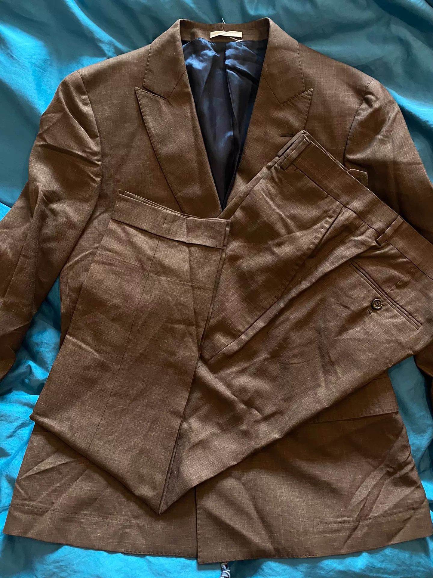 Brunello Cucinelli BC Double-Breasted Check Cashmere Two-Piece Suit Italy 50 Size 50R - 4 Thumbnail