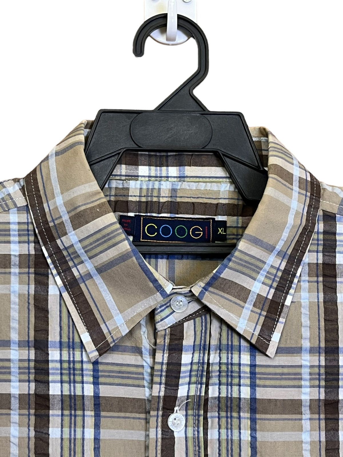 Coogi COOGI CHECK SHORT SLEEVE BUTTON UPS SHIRT Size US XL / EU 56 / 4 - 3 Thumbnail