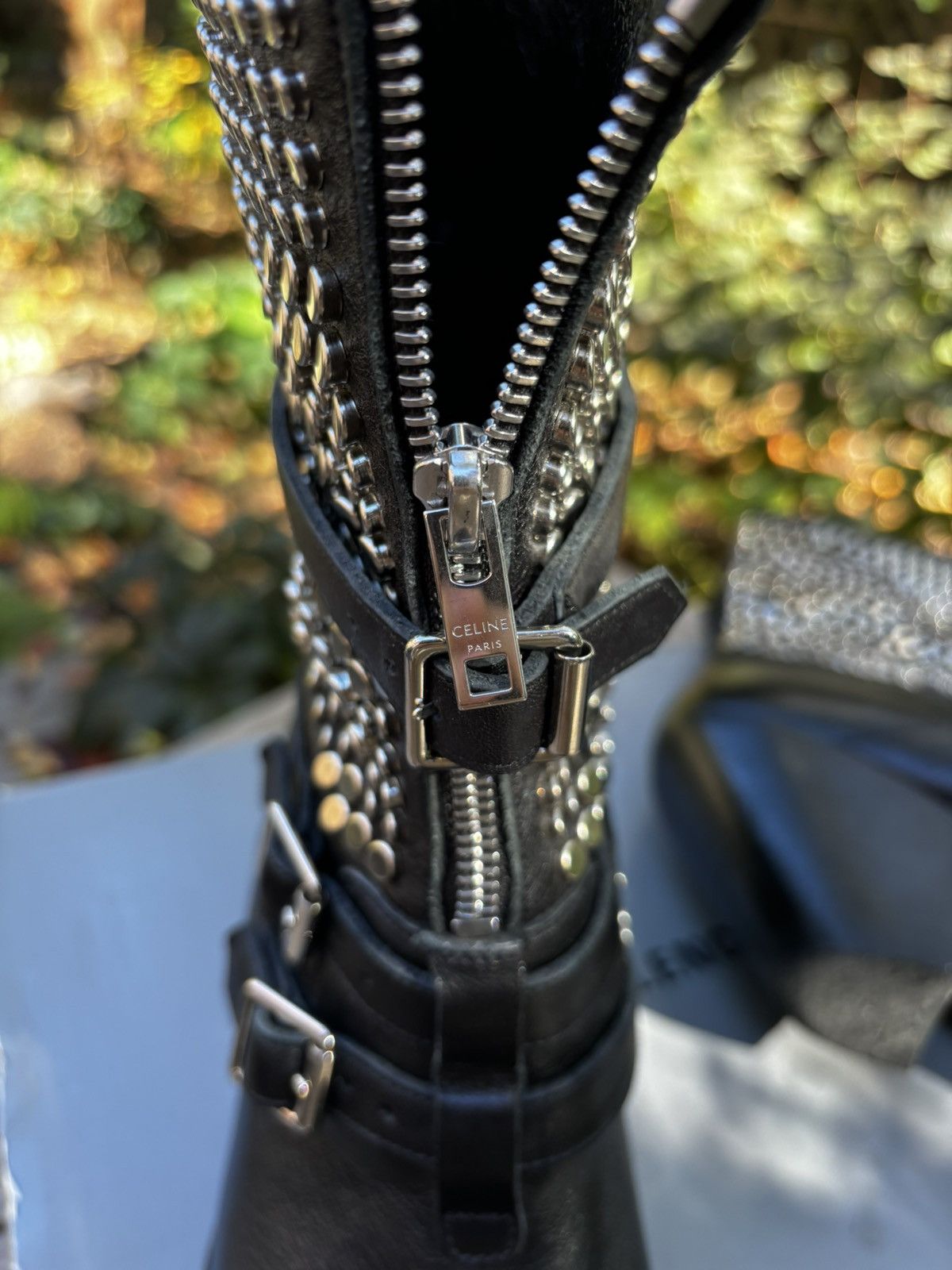 Celine SS19 Hedi Slimane Celine Studded Western Boots Size US 7 / EU 40 - 7 Thumbnail