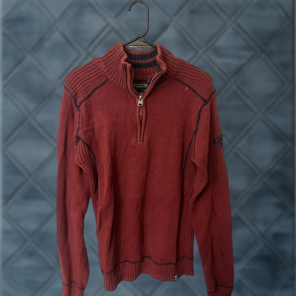 Buffalo David Bitton Buffalo David Bitton Sweater Mens M Red Mock Neck 1/4 Zip Long Sleeve Pullover Knit Size US M / EU 48-50 / 2 - 1 Thumbnail