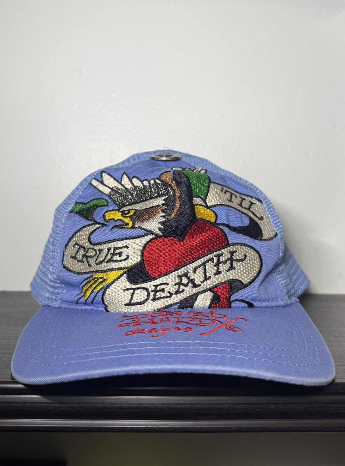 Ed Hardy Rare Y2K 2000s Ed Hardy Eagle Till True Death SnapBack Hat Size ONE SIZE - 1 Thumbnail