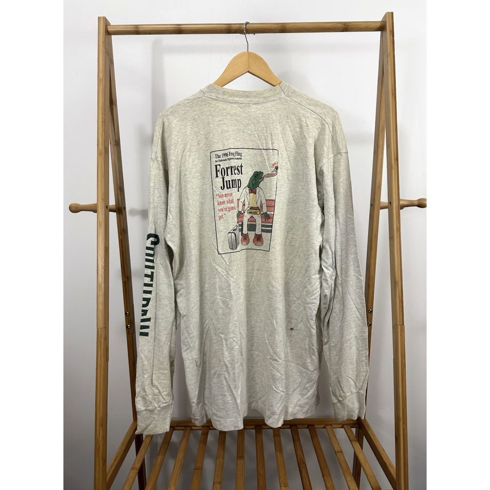 Fruit Of The Loom VTG 90s Forrest Gump Retinitis Pigmentosa Long Sleeve Frog Jump T-Shirt Size XXL Size US XXL / EU 58 / 5 - 2 Thumbnail