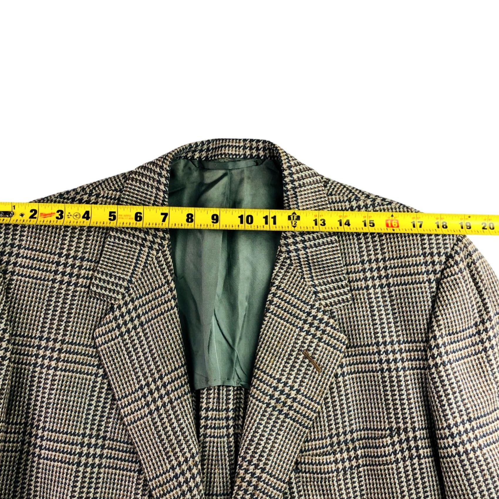 Vintage VINTAGE Oxxford Clothes Blazer Men 44 Long Wool Tweed Houndstooth Plaid 2-Button Jacket Mens Size 44R - 5 Thumbnail