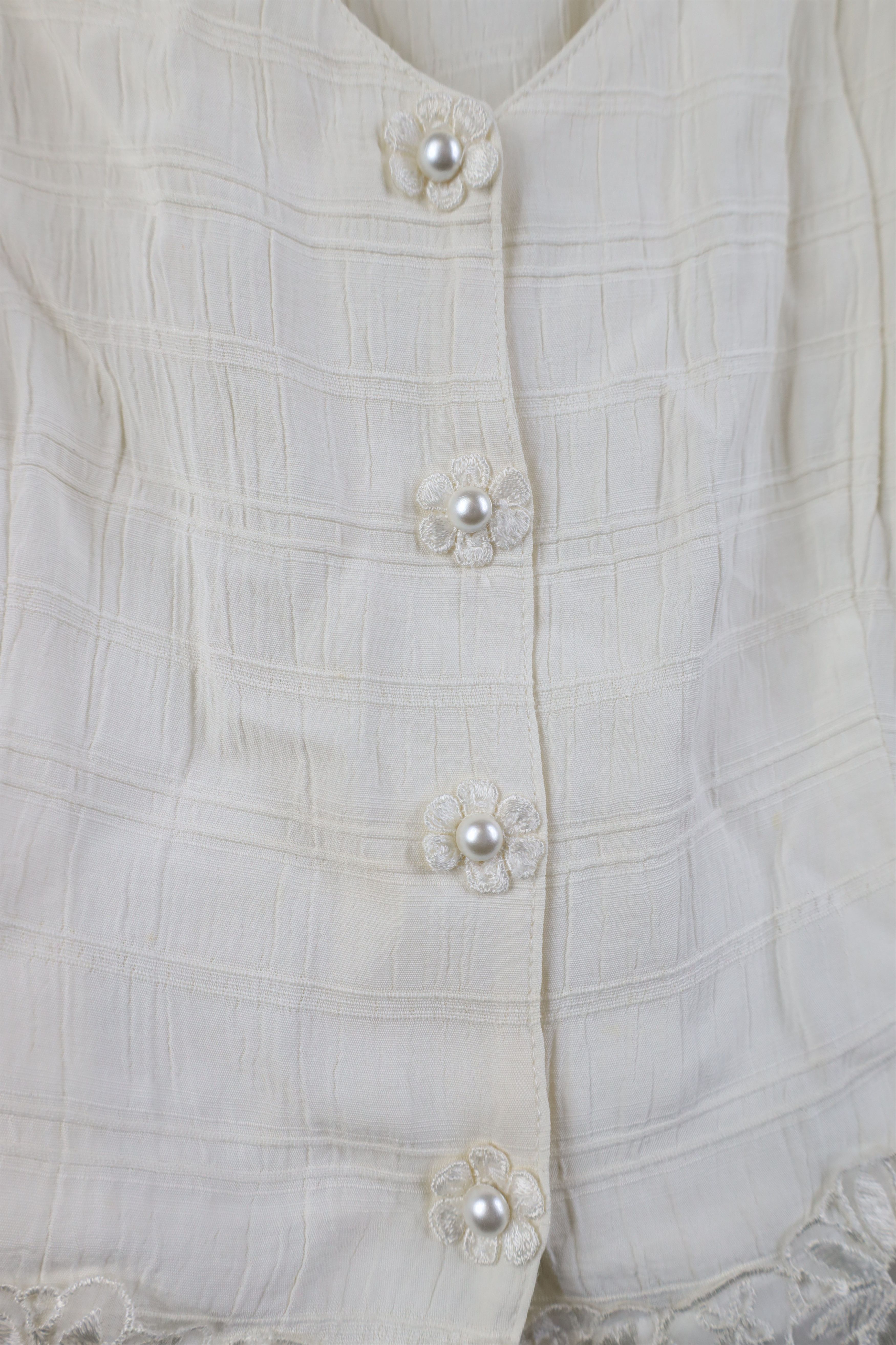 Vintage Vintage 90s Babydoll Cropped Flower Bella Fairy Button Shirt Size M / US 6-8 / IT 42-44 - 4 Thumbnail
