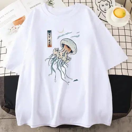 VIBE Oversized Jellyfish Cotton T-Shirt Size US XL / EU 56 / 4 - 4 Thumbnail