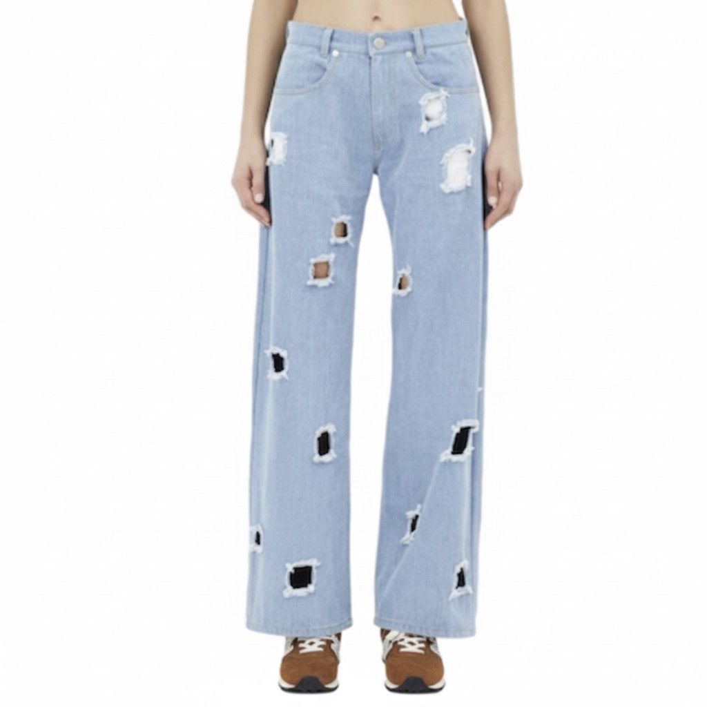 Rejina Pyo Rejina Pyo Distressed / Holes Wide Leg Mia Jeans - 6 🇰🇷 Size 28" / US 6 / IT 42 - 1 Thumbnail