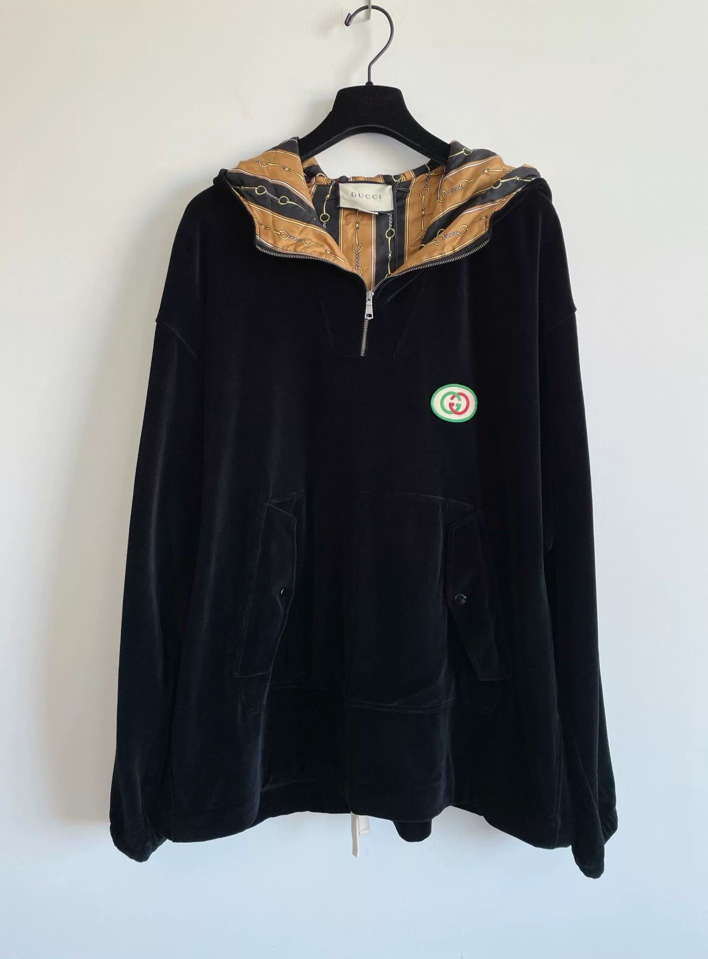 Gucci Gucci Black Velvet Hooded Sweatshirt Coat Size US M / EU 48-50 / 2 - 1 Thumbnail