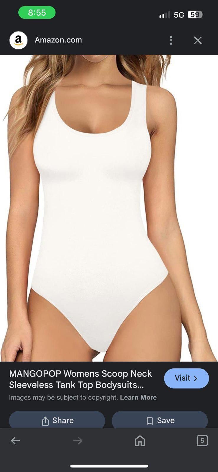 Mango NWT MangoPop white ribbed bodysuit, size medium Size M / US 6-8 / IT 42-44 - 1 Thumbnail
