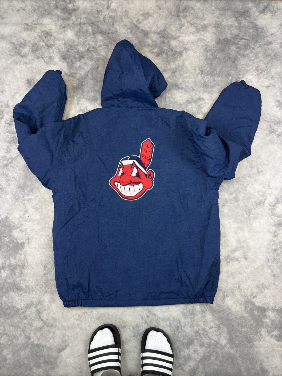 MLB Vintage 90s Cleveland Indians Starter Jacket Puffer Coat Size US L / EU 52-54 / 3 - 2 Thumbnail