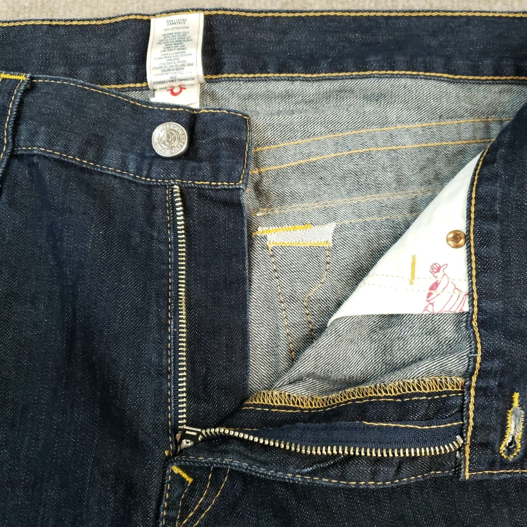 True Religion True Religion Pants Mens Size 44x31 Blue Denim Straight Leg Casual Zipper Pants Mens 44 Blue Denim Straight Inseam 31 Size US 44 / EU 60 - 6 Thumbnail