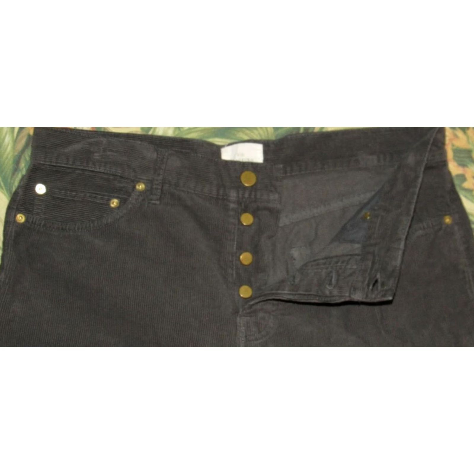 Sid Mashburn SID MASHBURN Charcoal Grey Button Fly Corduroy Pants 35 x 28 Mens Chino Corduroy Gray/Charcoal Men’s 90s? Size US 35 - 5 Thumbnail