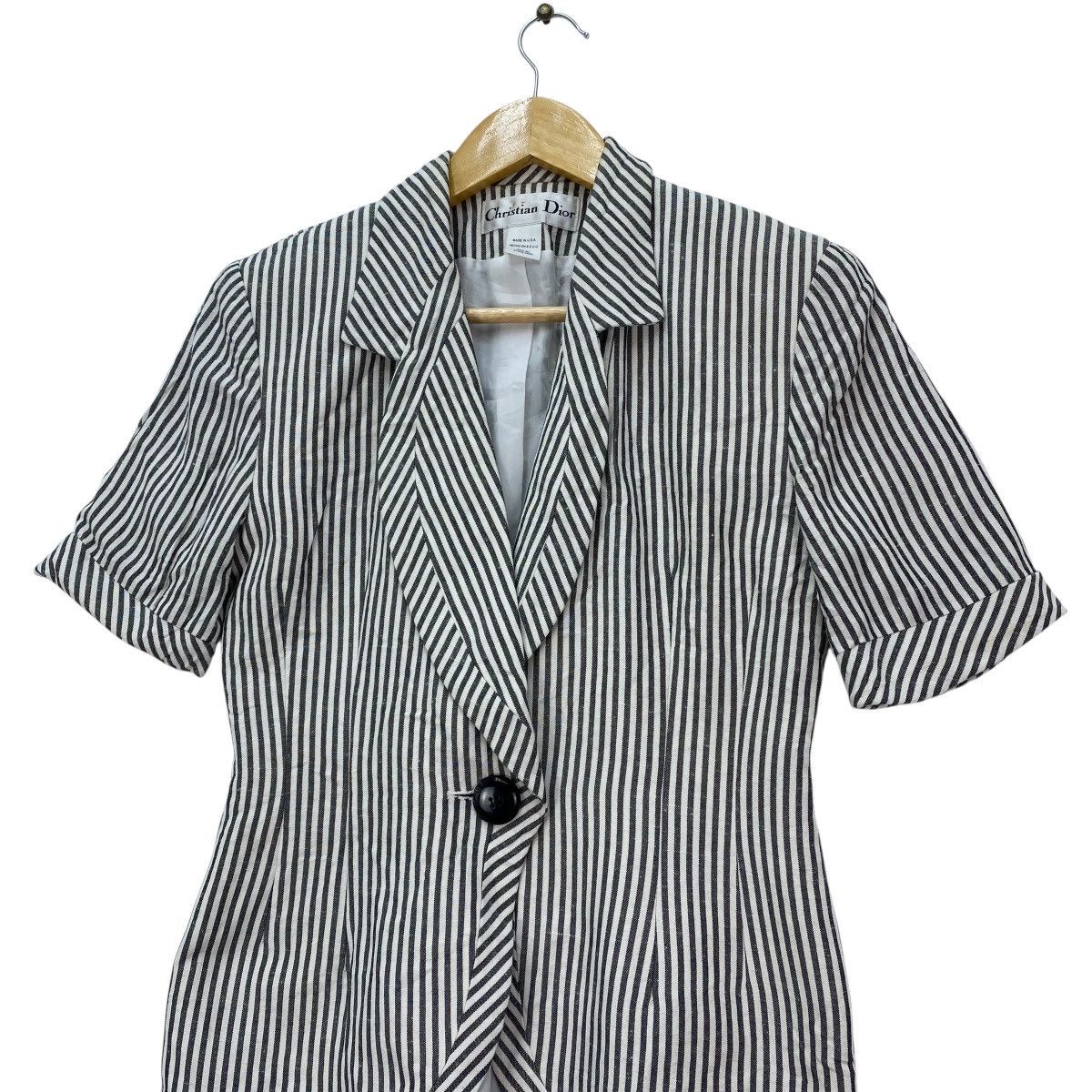 Christian Dior Monsieur 🔥Vintage Cristian Dior Stripes Single BUtton Shirt Jacket Size M / US 6-8 / IT 42-44 - 3 Thumbnail