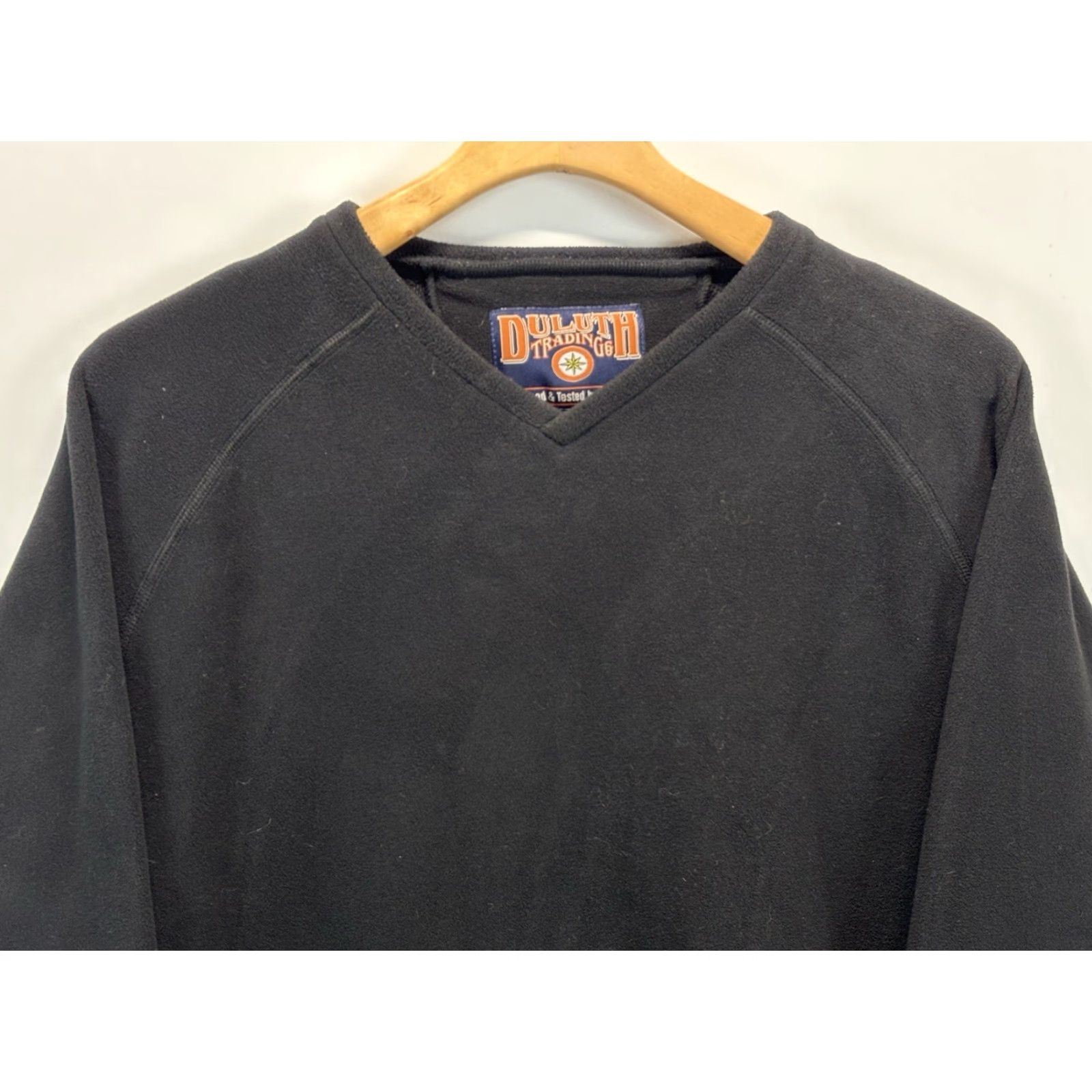 Vintage Duluth Trading Co Heavy Fleece Pullover Sz XLarge Men’s Black Vneck Size US XL / EU 56 / 4 - 2 Thumbnail