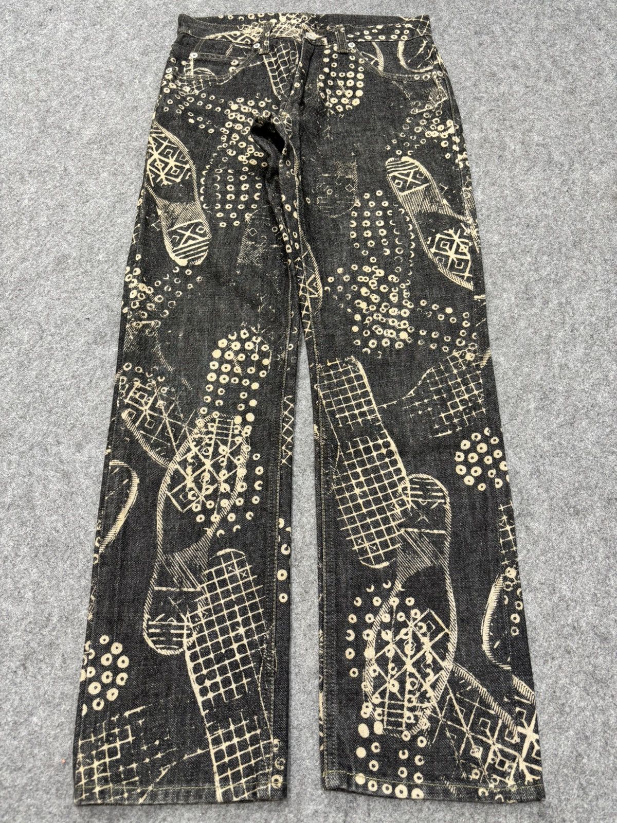 Japanese Brand 💥Very Rare💥Vtg Johnbull Boot Stomp Full Print Denim F670 Size US 28 / EU 44 - 17 Thumbnail
