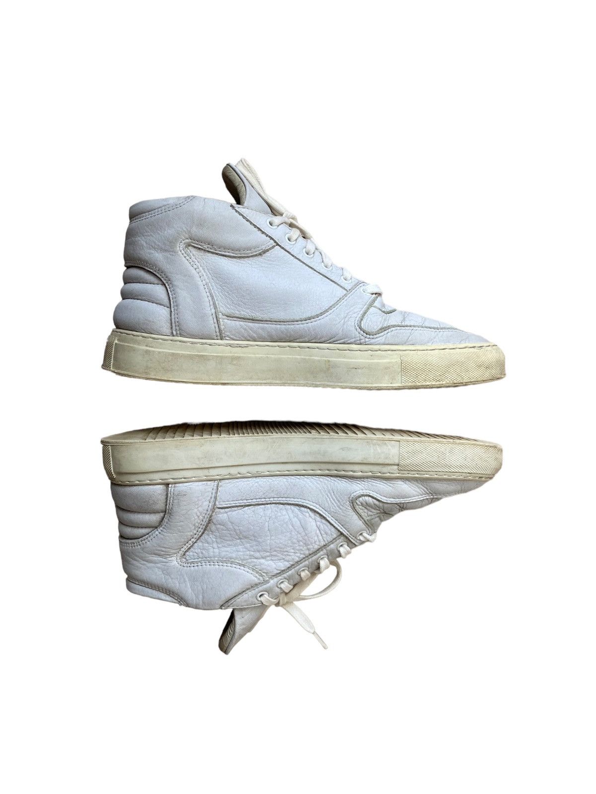 Filling Pieces Filling Pieces Mid Top White Leather Trainers US10 EUR43 Size US 10 / EU 43 - 14 Thumbnail