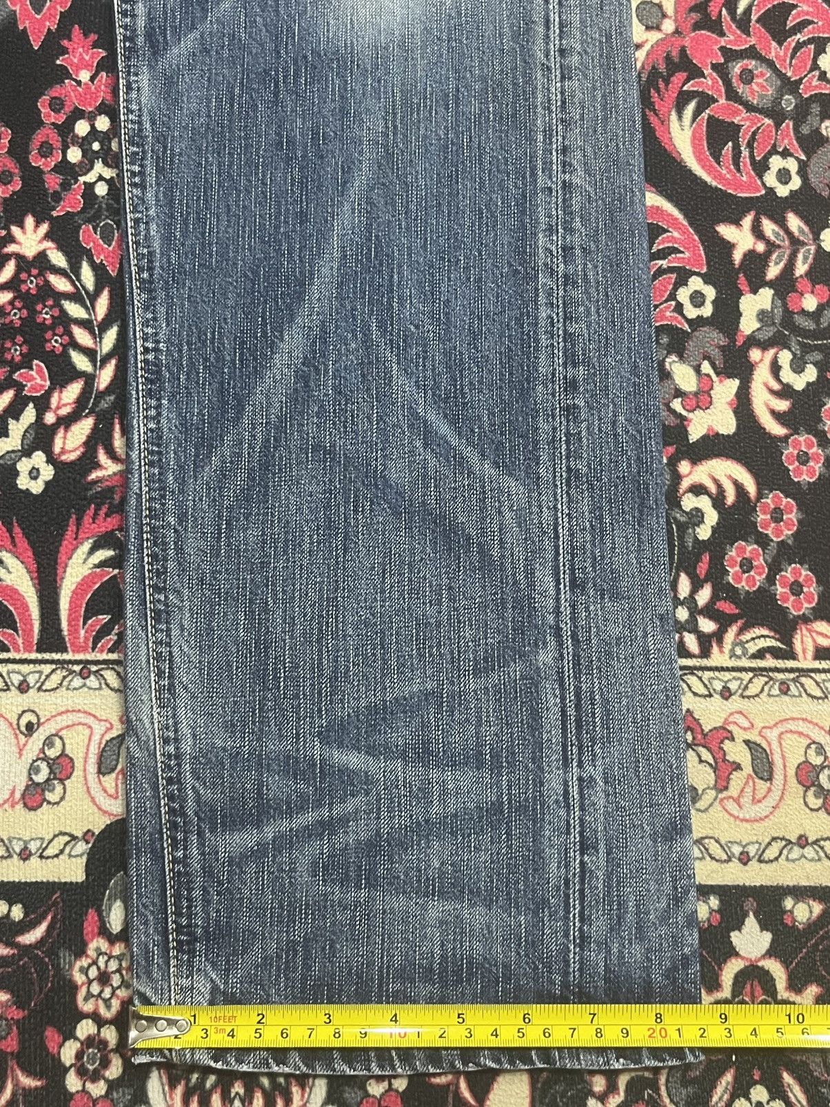 Edwin Edwin 503 Blue Trip Slashed Blue Washed Straight Leg Jeans Size US 34 / EU 50 - 17 Thumbnail