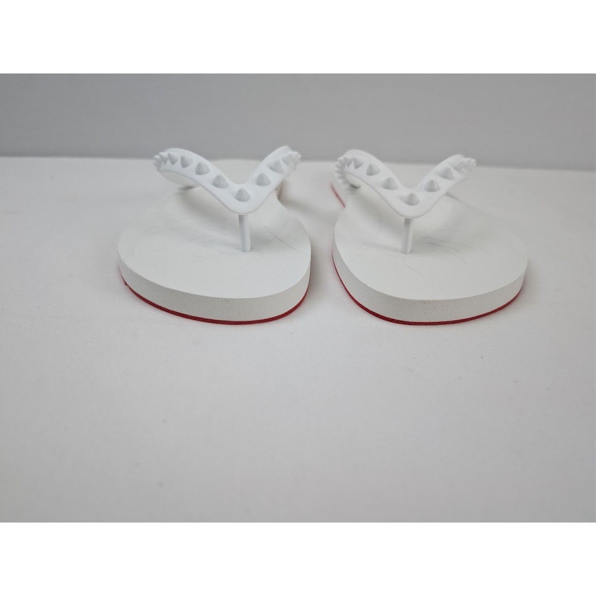 Christian Louboutin o1rshd1 Loubi Flip Flat Slippers in White Size US 10 / EU 43 - 8 Thumbnail