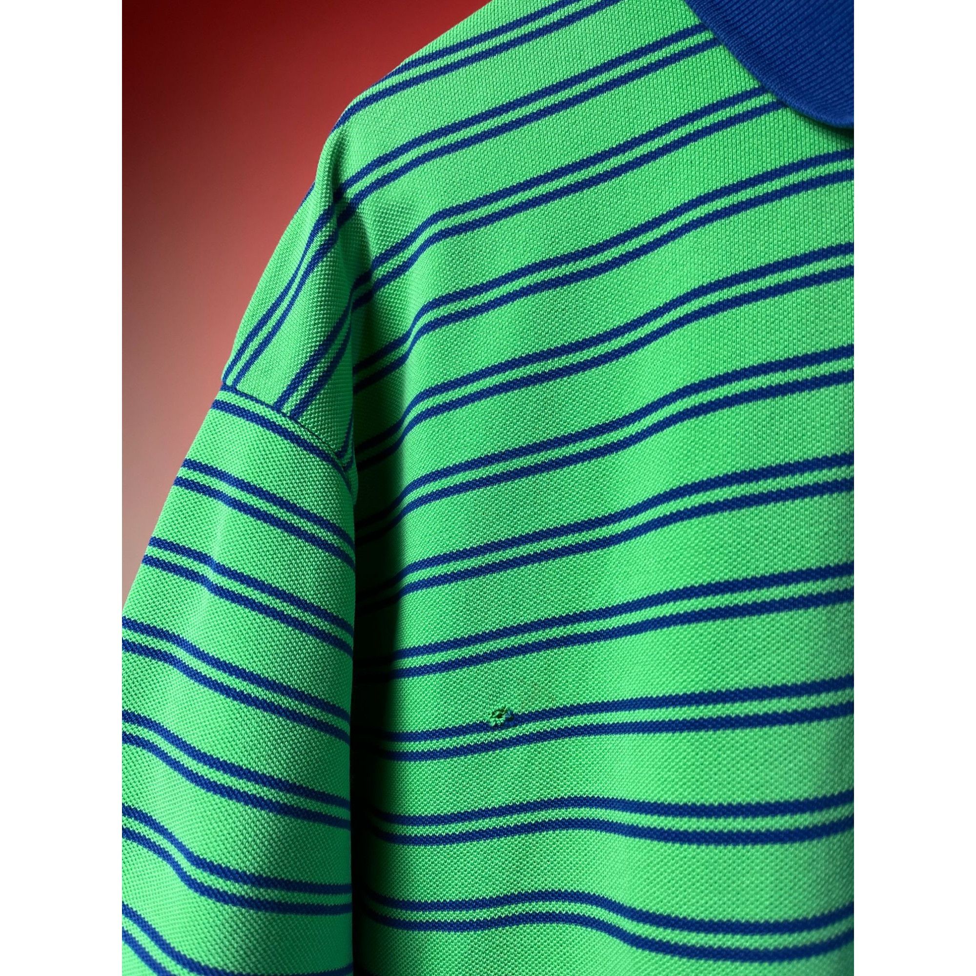 Ralph Lauren × Vintage Vintage Ralph Lauren Polo Shirt Green Blue Stripe XL USA Size US XL / EU 56 / 4 - 7 Thumbnail