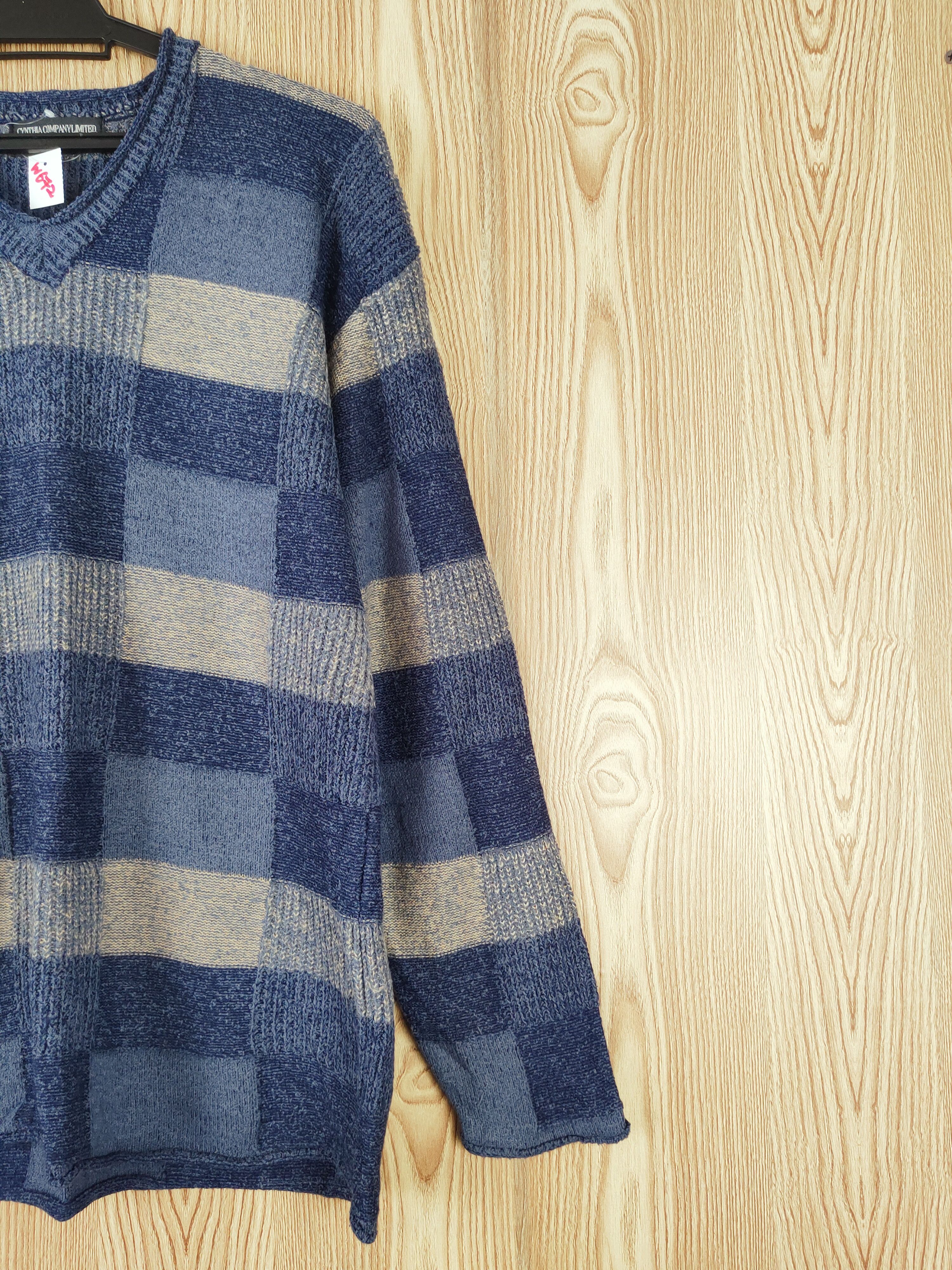 Homespun Knitwear × Japanese Brand × Vintage Cynthia Blue checkered Knitwear Sweatshirts #W672 Size US M / EU 48-50 / 2 - 5 Thumbnail