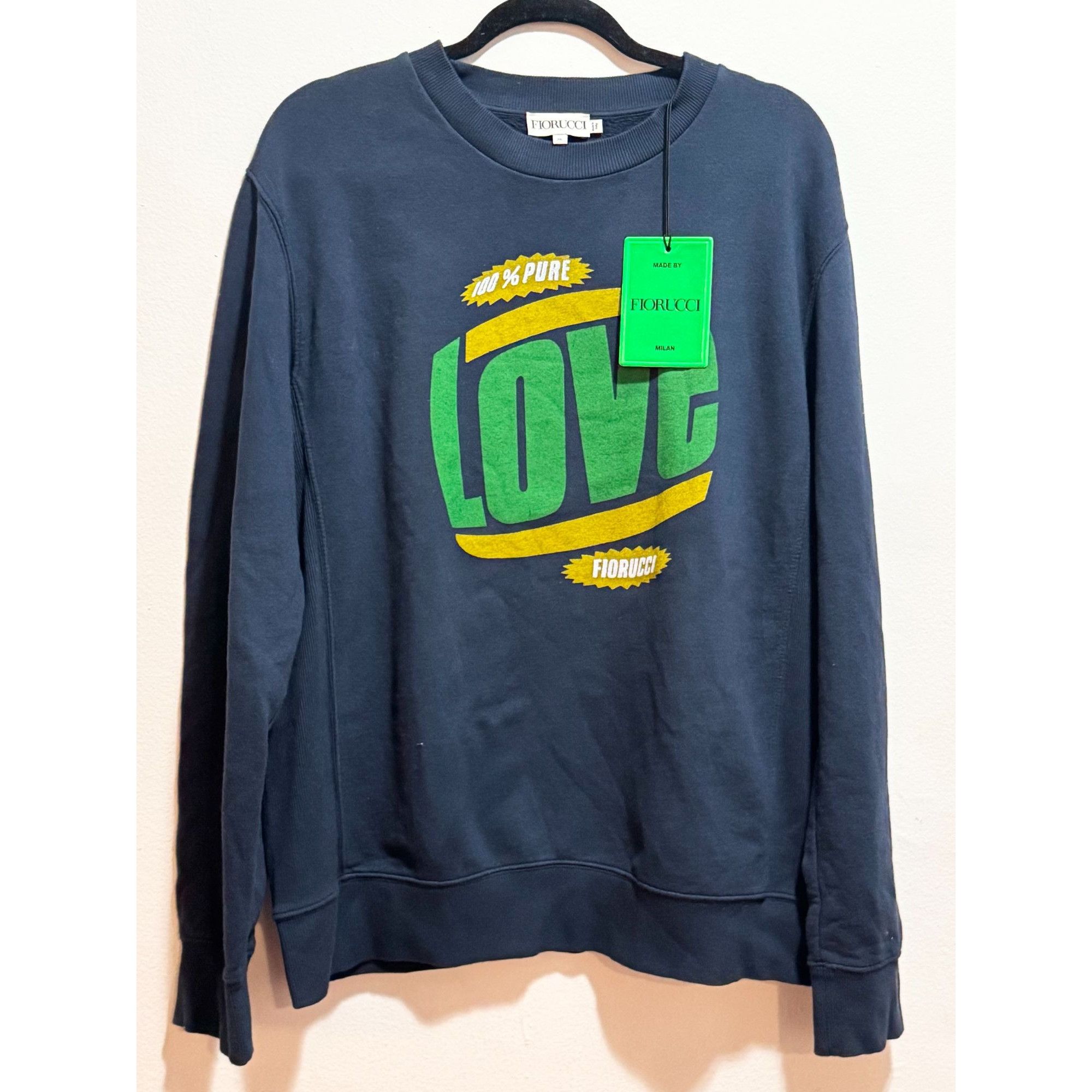 Fiorucci NWT Fiorucci 100% Pure Love Blue Sweatshirt Sweater Size XL Size XL / US 12-14 / IT 48-50 - 2 Thumbnail