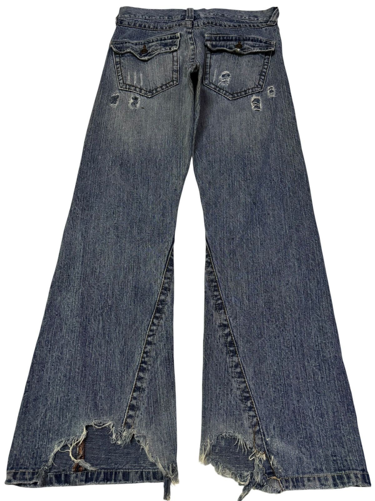 Japanese Brand Vtg Famock Japan Flared Distressed Jeans Size US 32 / EU 48 - 2 Thumbnail