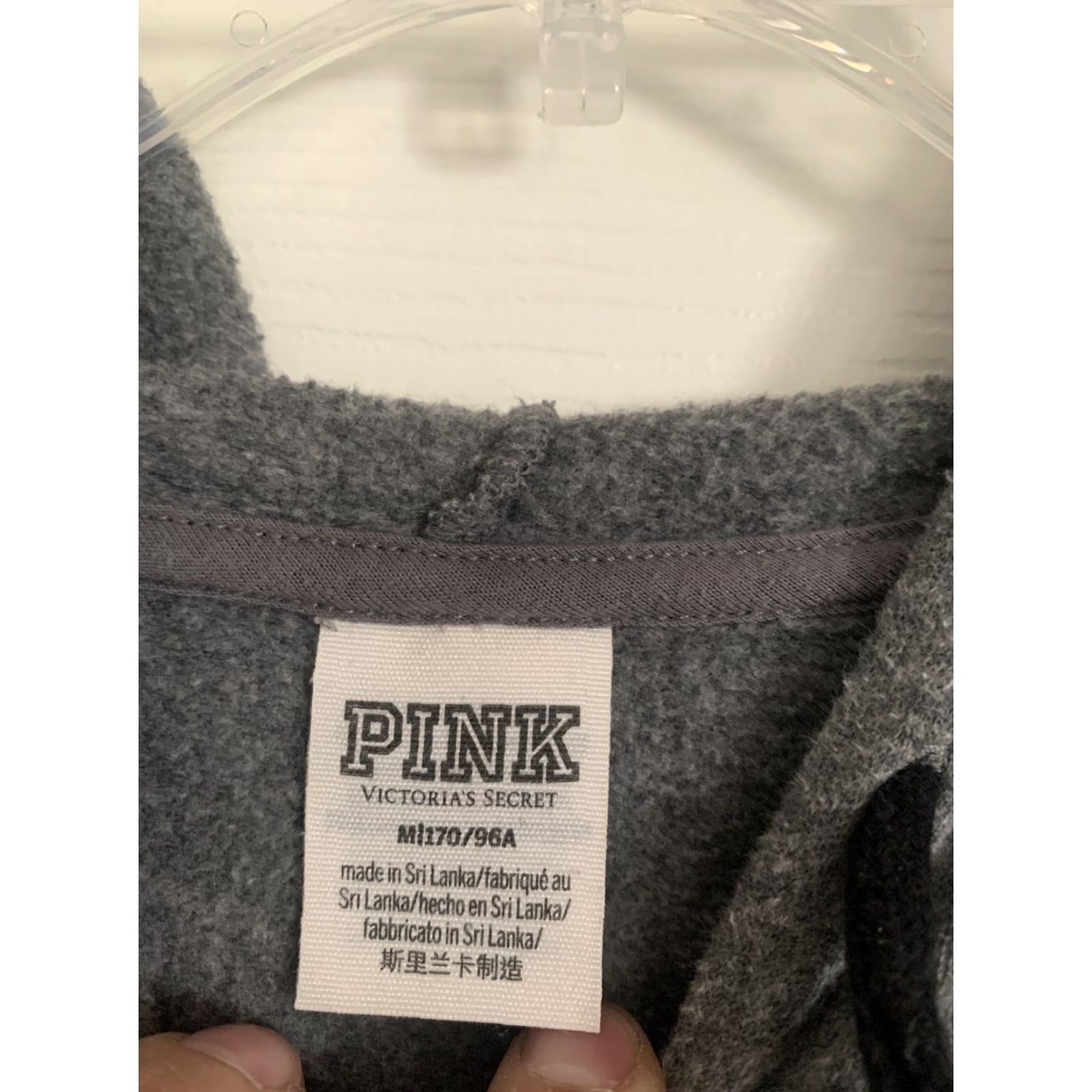 Pinko VINTAGE PINK Victoria's Secret Grey Hoodie Women MEDIUM Pullover Sweatshirt Size M / US 6-8 / IT 42-44 - 4 Thumbnail