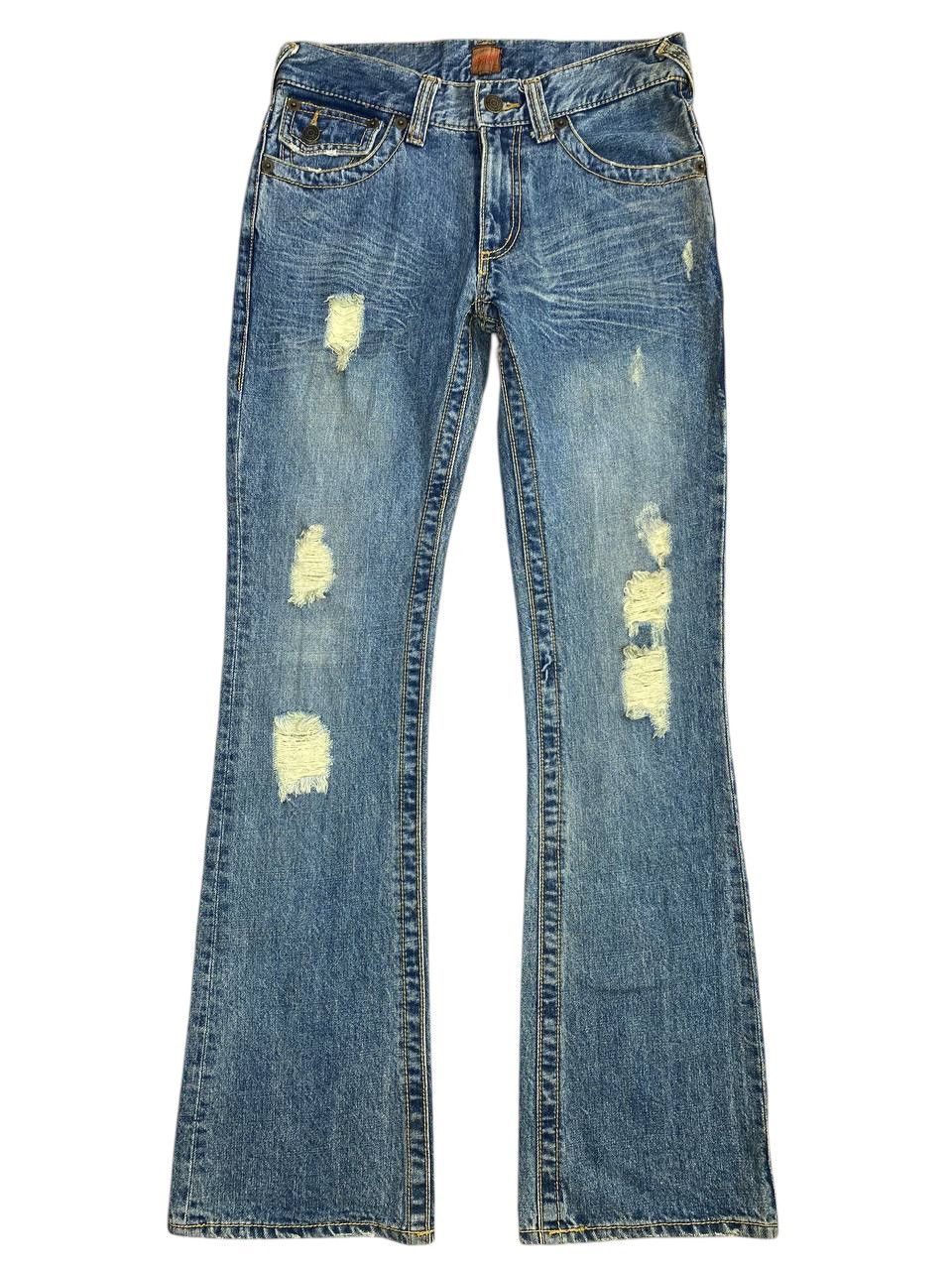 JACKROSE Y2K 2000’s Jackrose Mudwash Distressed Flare Jeans Size US 31 - 1 Thumbnail