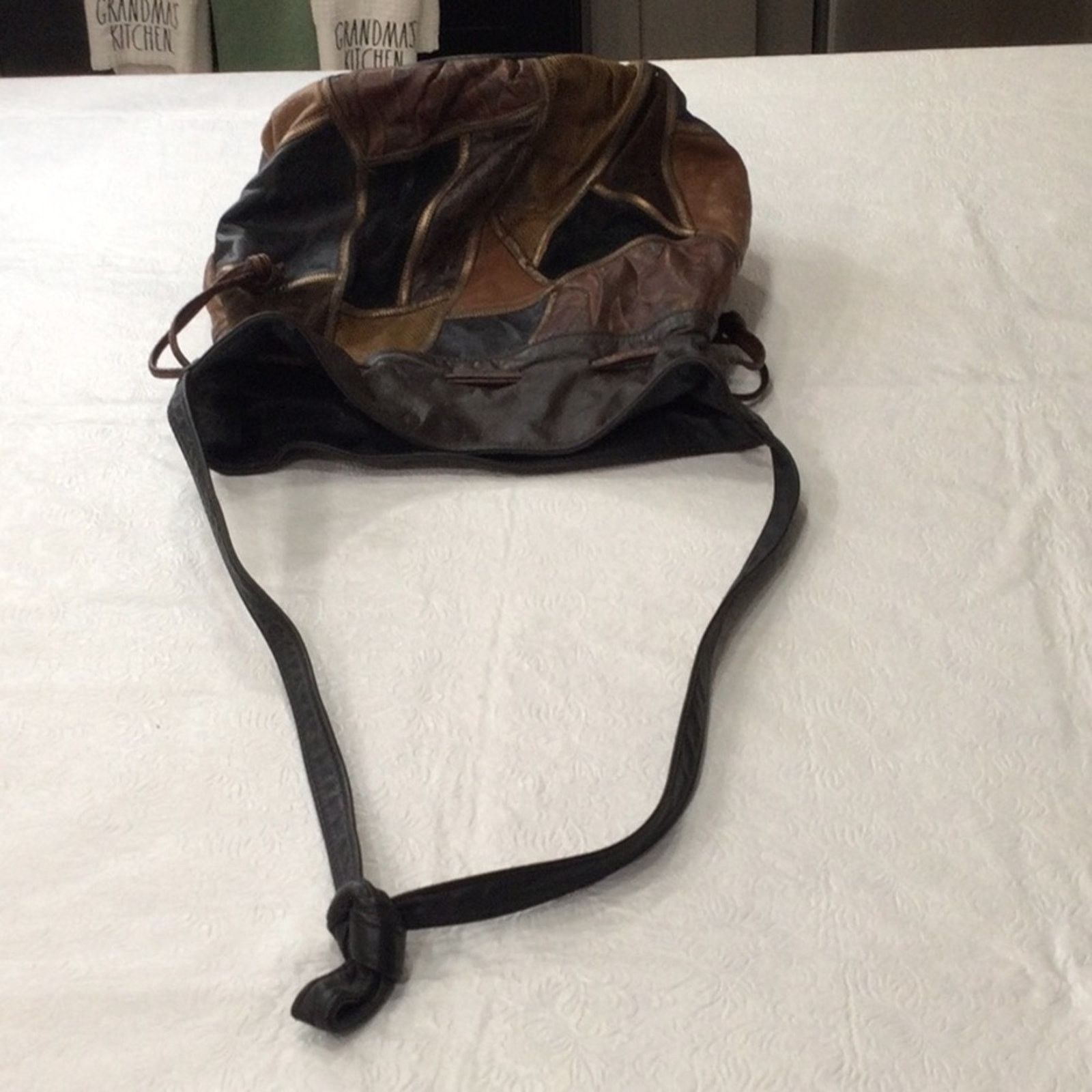 Other Vintage 70's Leather & Patchwork Crossbody Bucket Purse Size ONE SIZE - 15 Thumbnail