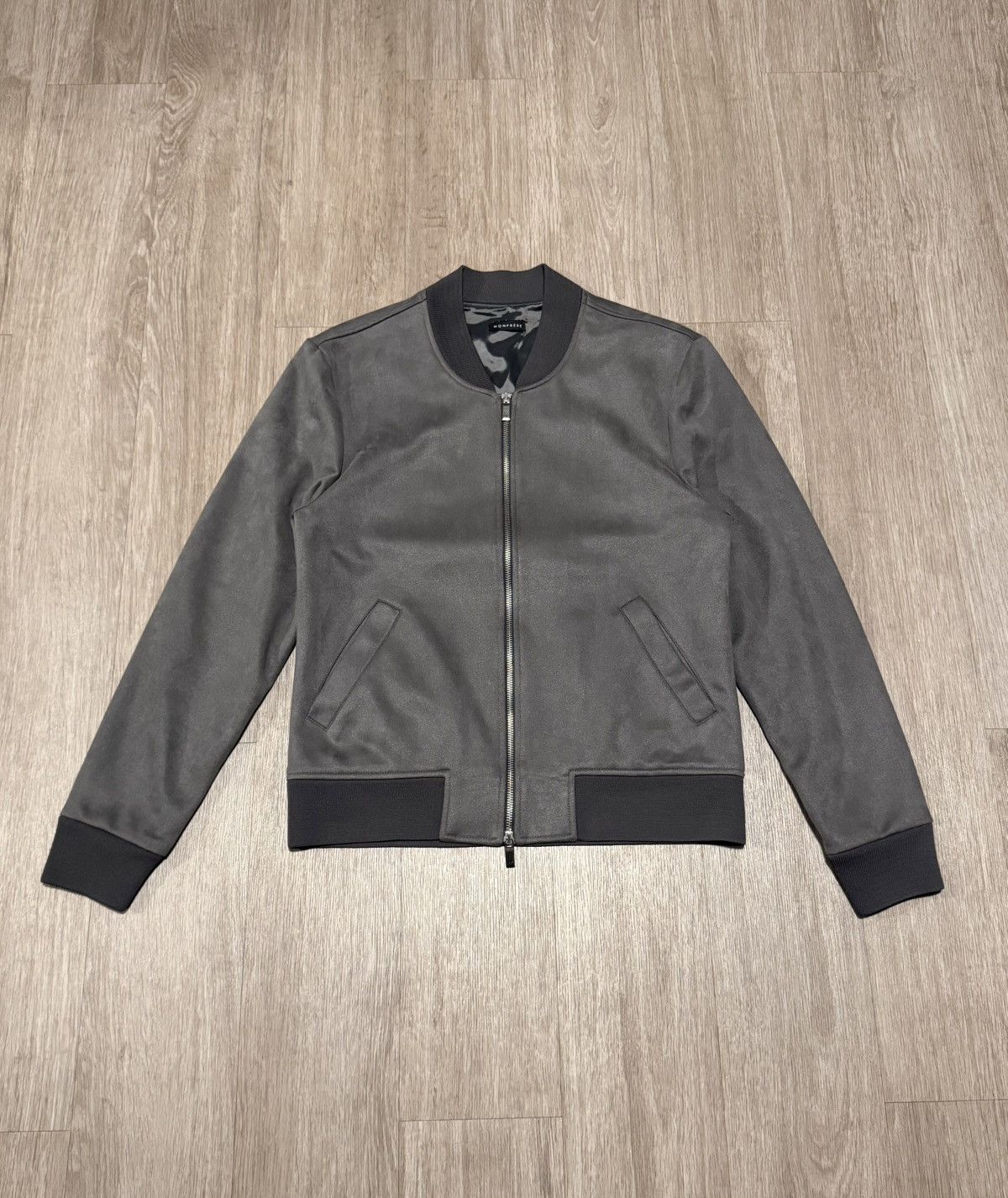 MONFRERE Grey Monfrere maverick faux-suede bomber jacket Size US S / EU 44-46 / 1 - 1 Thumbnail
