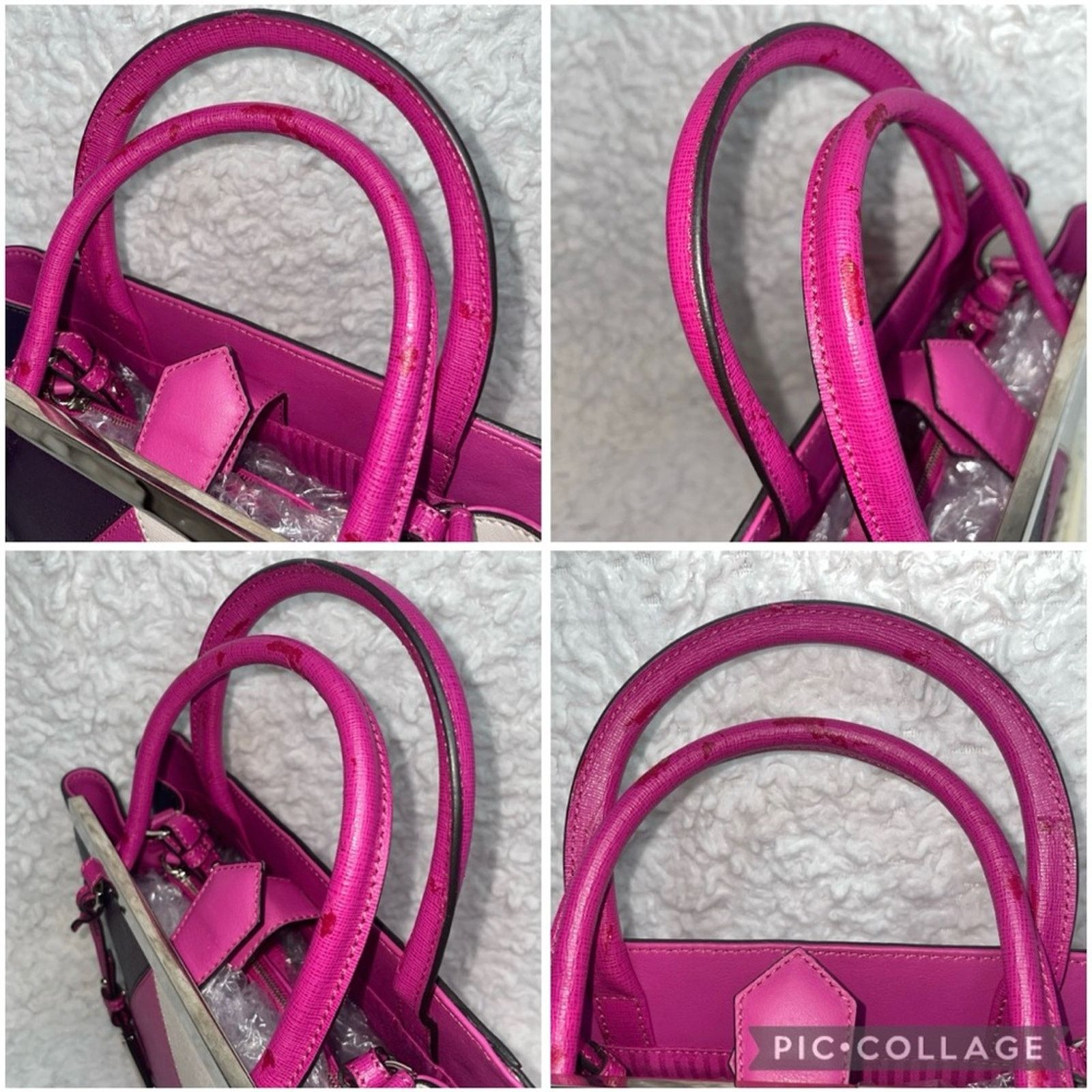 Fendi Fendi 2Jours Petite Geometric Satchel Magenta Multi Size ONE SIZE - 7 Thumbnail
